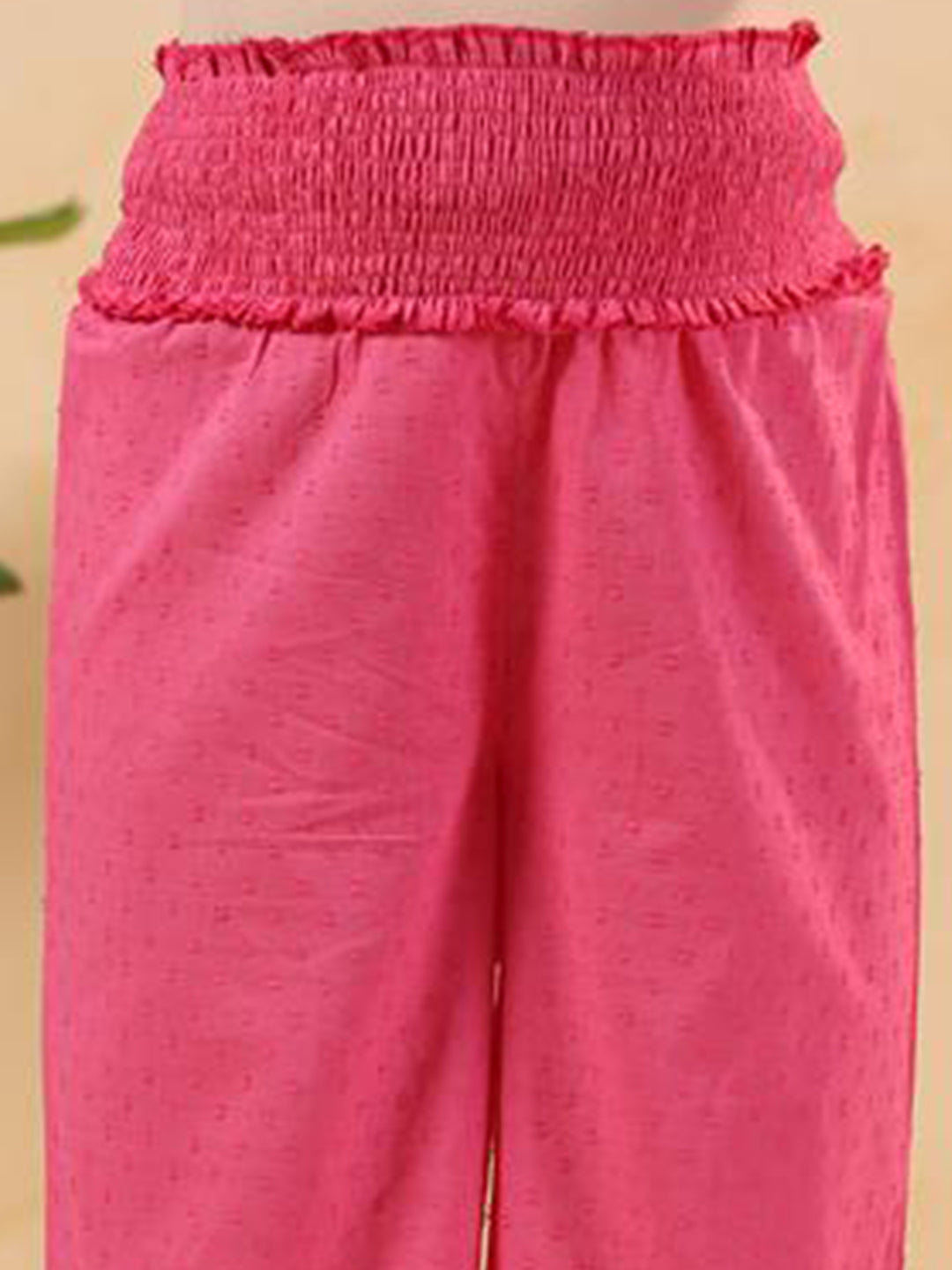 Janasya Women's Pink Dobby Pure Cotton Yoke Embroidery A-line Maternity Kurta Pant Set - qivii