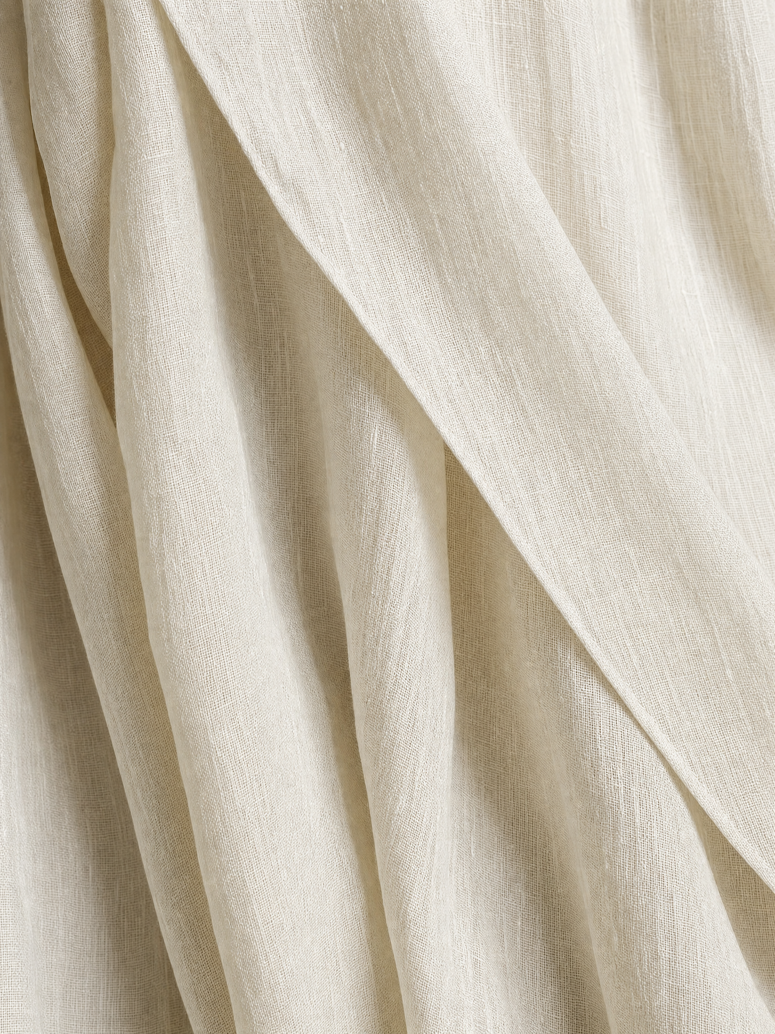 Women's Ivory Breathable Linen Dress With Sleeveless Detail & Asymmetric Hem, Contemporary Casual-Feminine Style Dress MDZ0408C2I