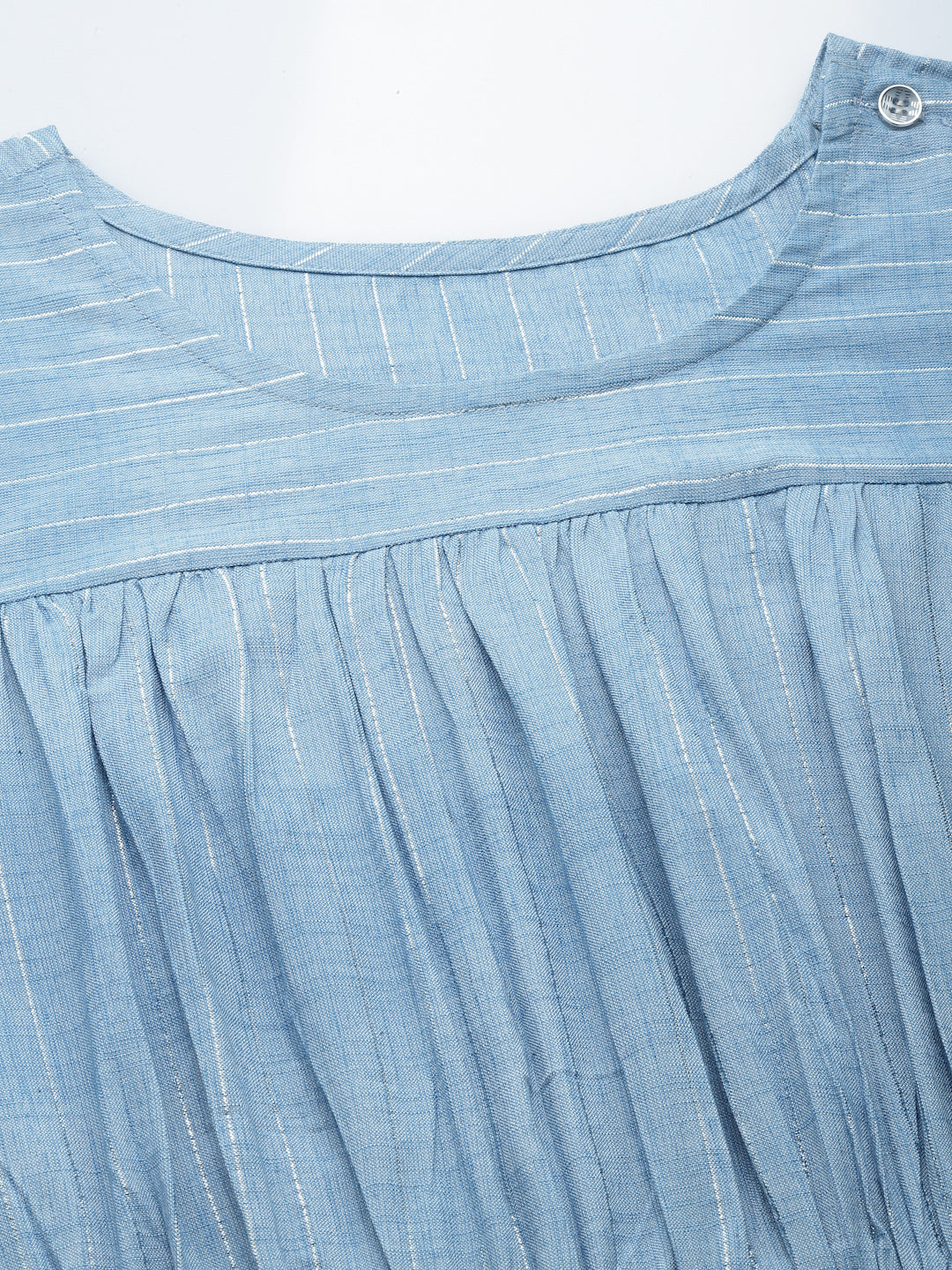 Denim Blue Lurex Dress - By Ragavi - qivii