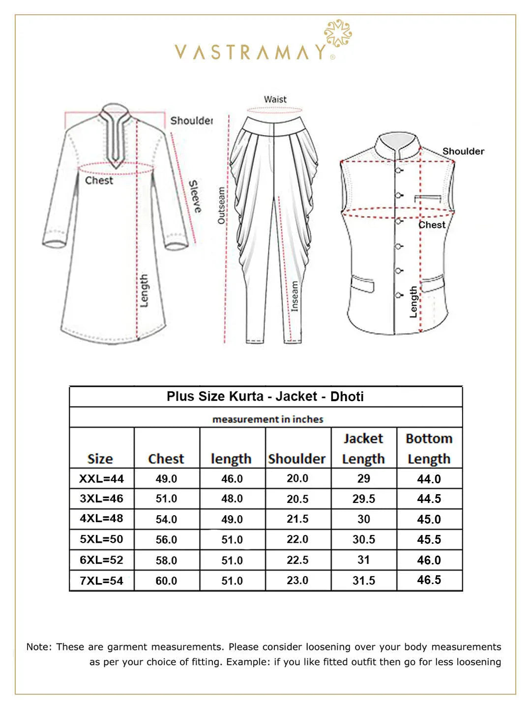 Men's Coffee Brown And White Cotton Blend Jacket, Kurta And Dhoti Set