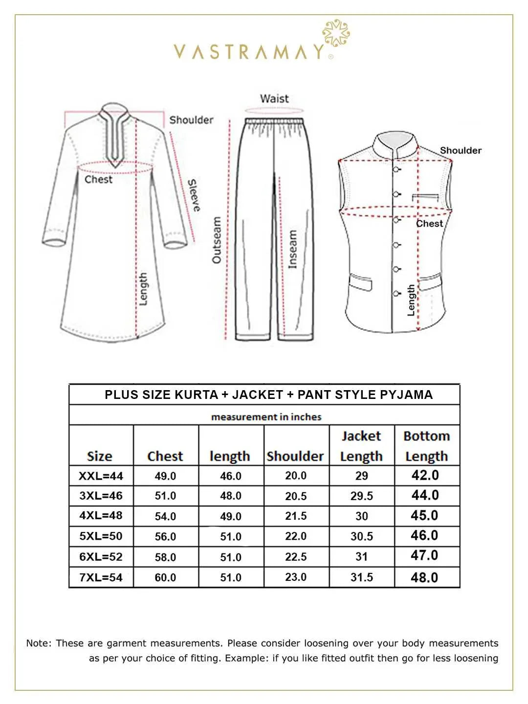 Plus Size Men's Gold Zari Weaved Kurta Pant Set