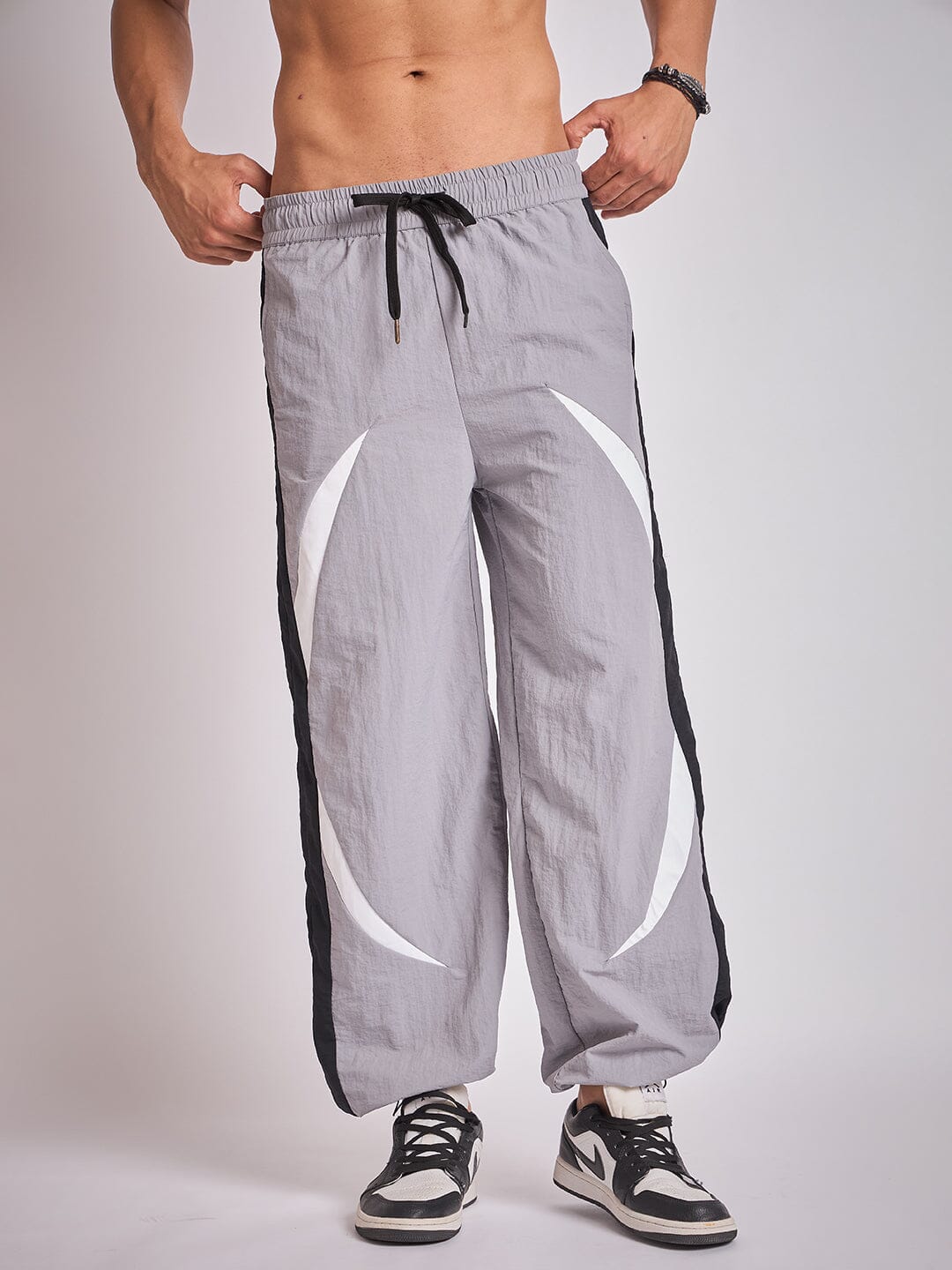 Grey Crescent Patch Trackpants