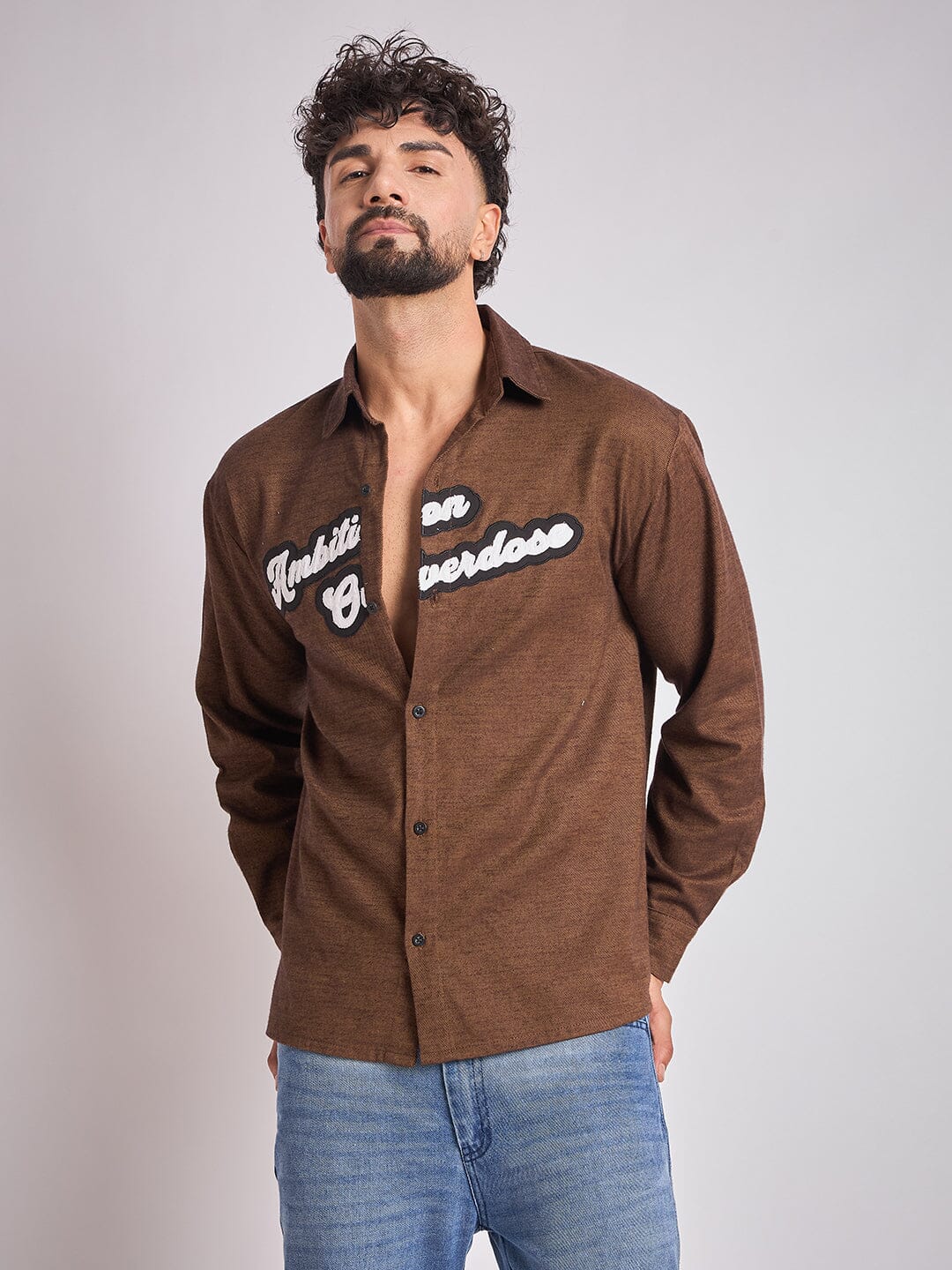 Copper Flannel Applique Shirt