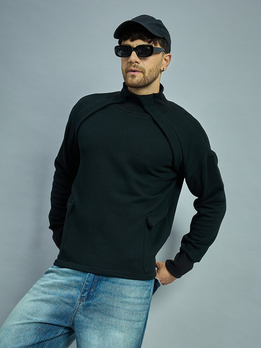 Black Gothic Turtle Neck Sweatshirt