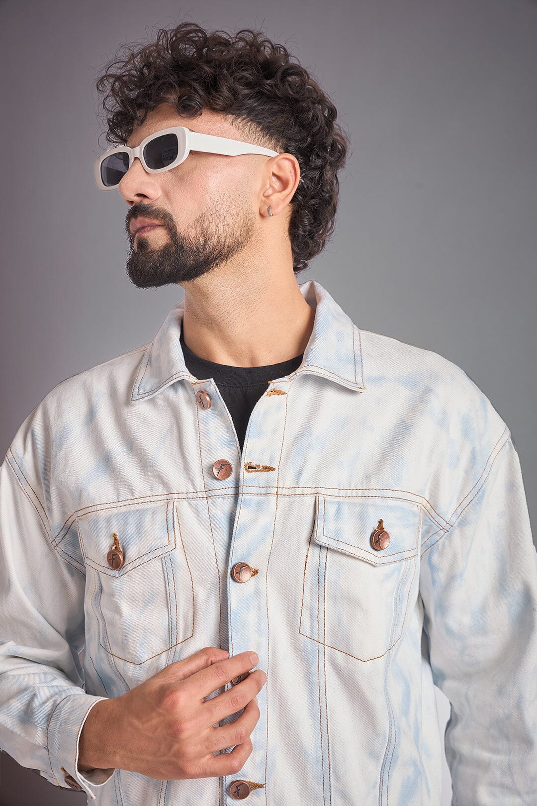 White Vintage Wash Denim Jacket