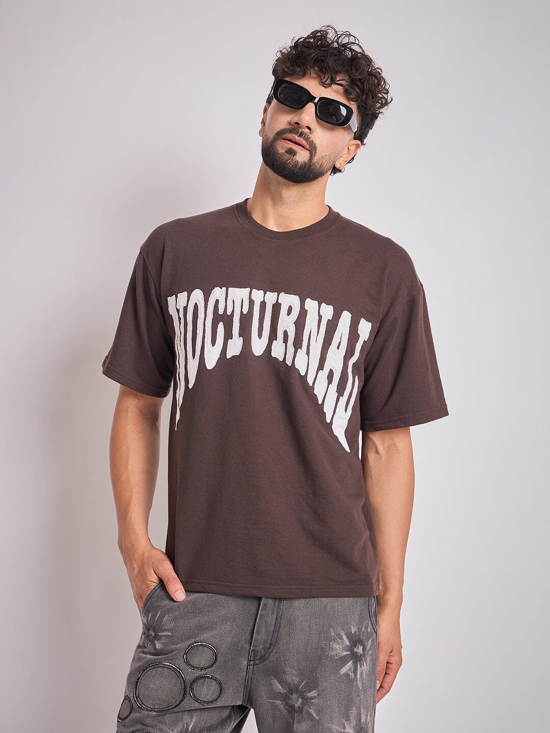 Brown Nocturnal Oversized Tshirt
