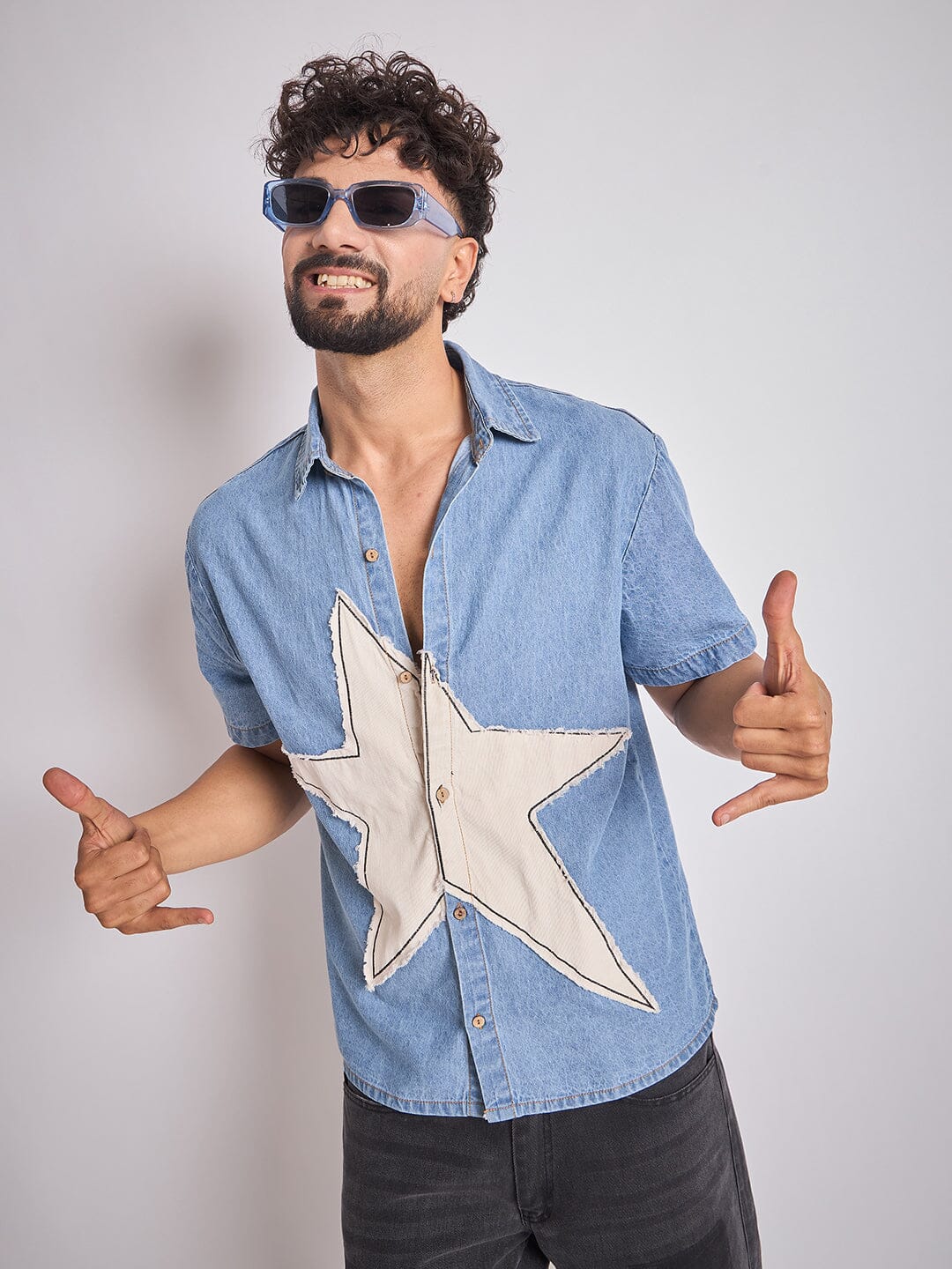 Denim Star Patch Shirt