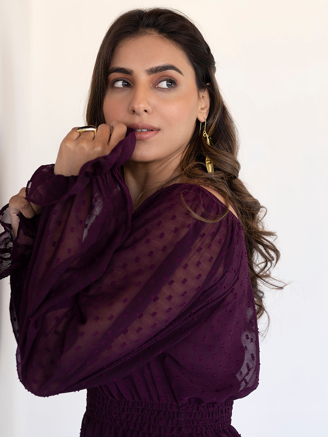 Mauve Wine Midi Dress - By Ragavi - qivii