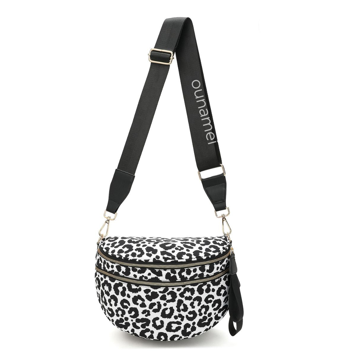 Ounamei Checkered Crossbody Bum Bag for Women Large Capacity Belt Bag for Moms & Everyday Travel