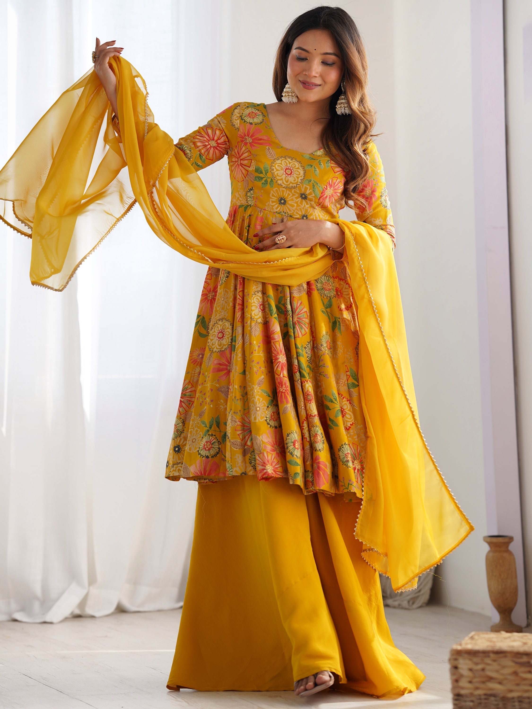 Vibrant digital floral print exuding elegance and charm