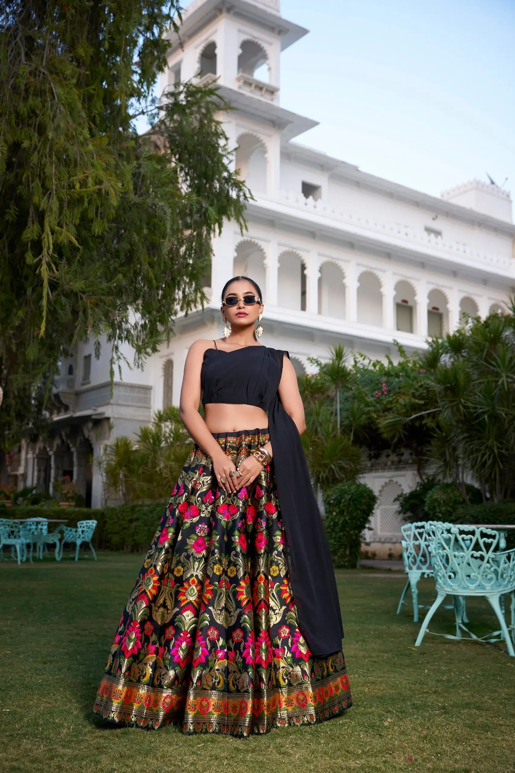 Ready to wear banarasi silk designer lehenga choli for women or girls | Ready To Wear - qivii