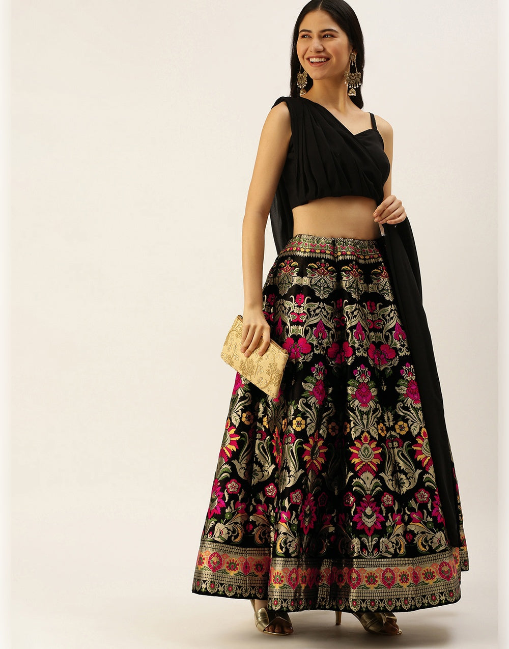 Beautiful red and gold banarasi silk designer lehenga choli for women