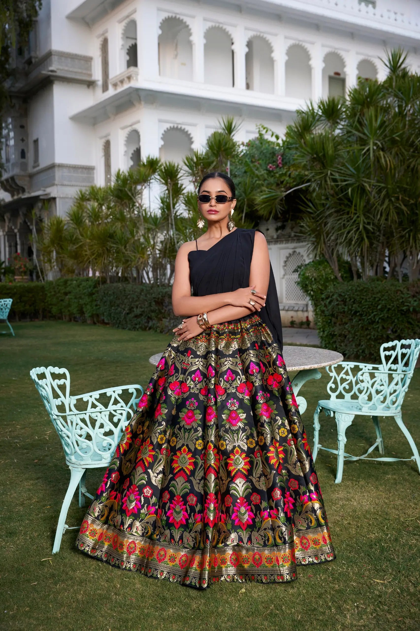 Ready to wear banarasi silk designer lehenga choli for women or girls | Ready To Wear - qivii