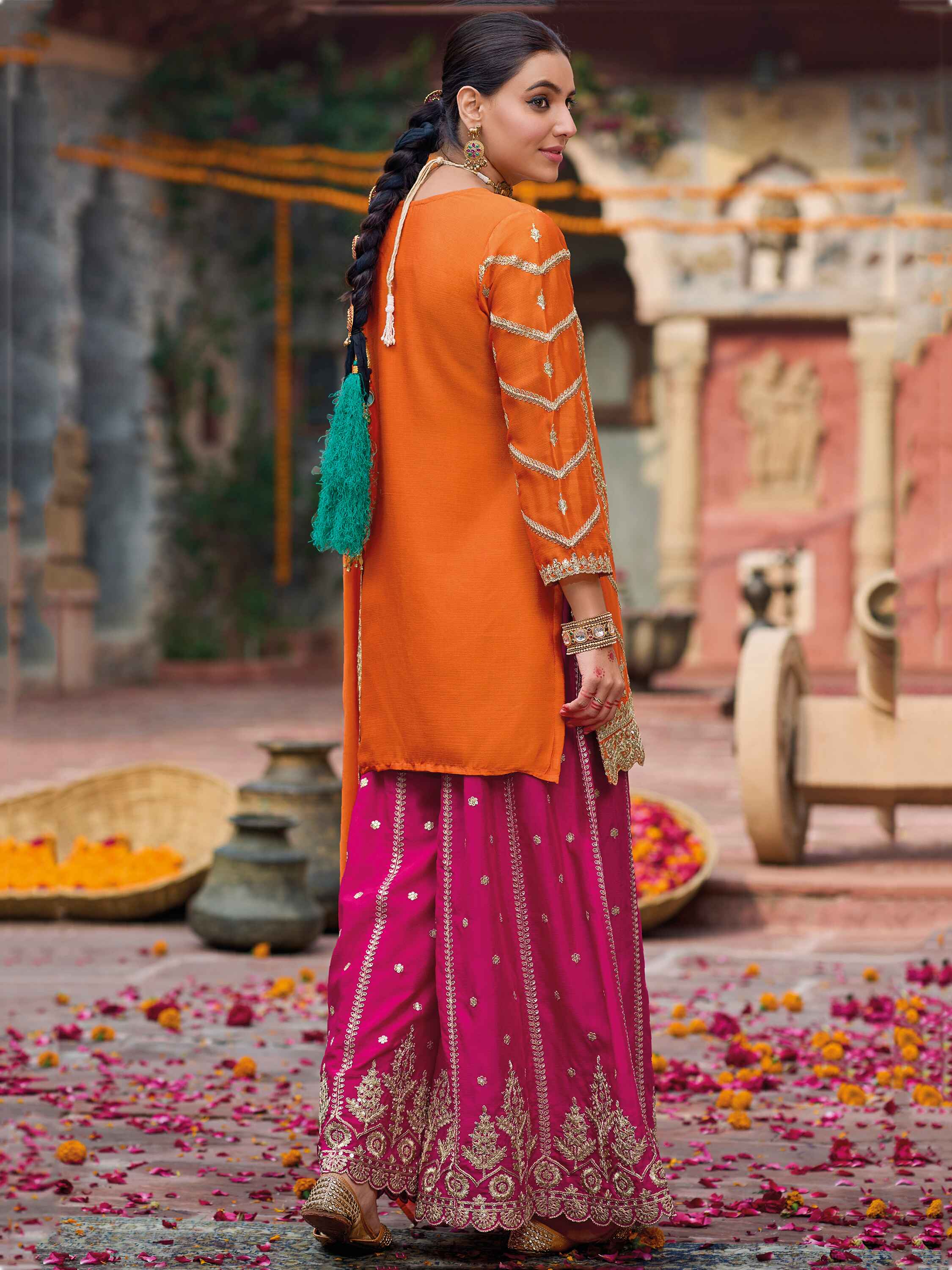 orange-chinon-suit-with-mirror-work-sequins-and-zari-embroidery