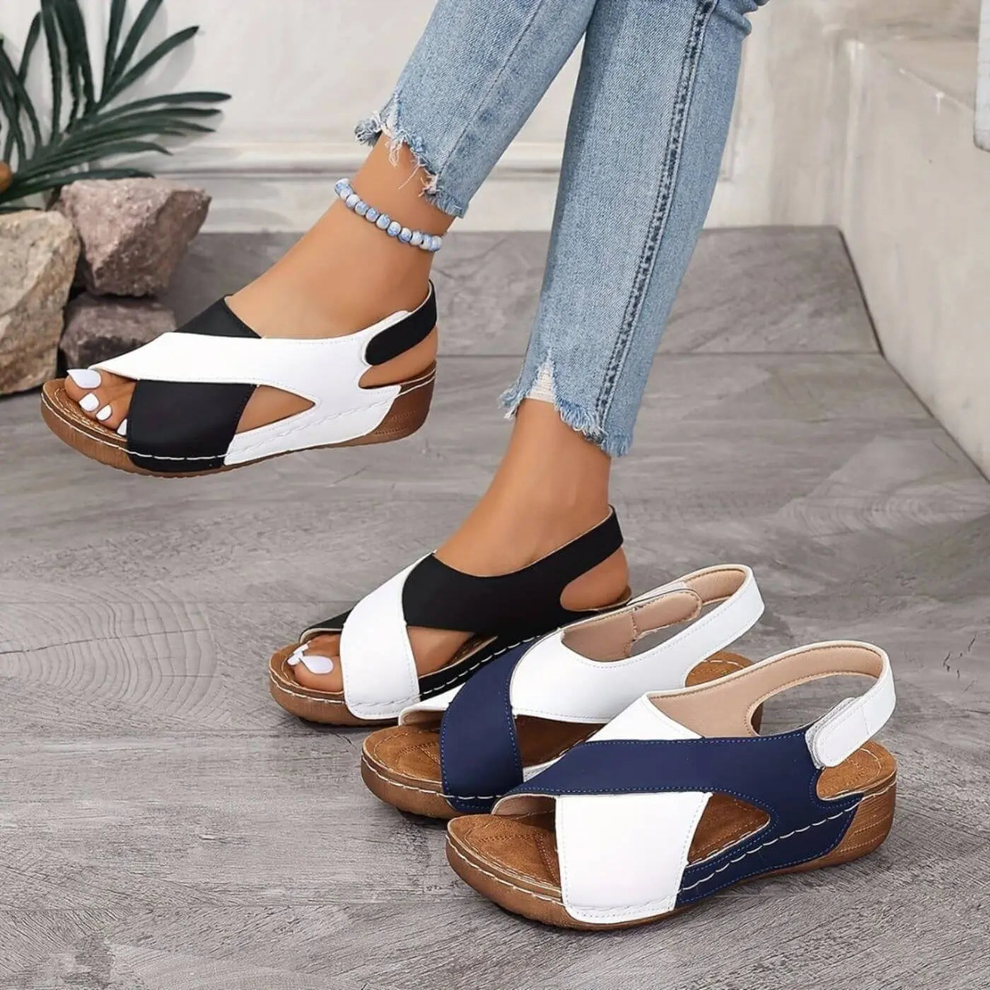 Nicole – Orthopädische Sandalen mit offener Spitze - By Qivii