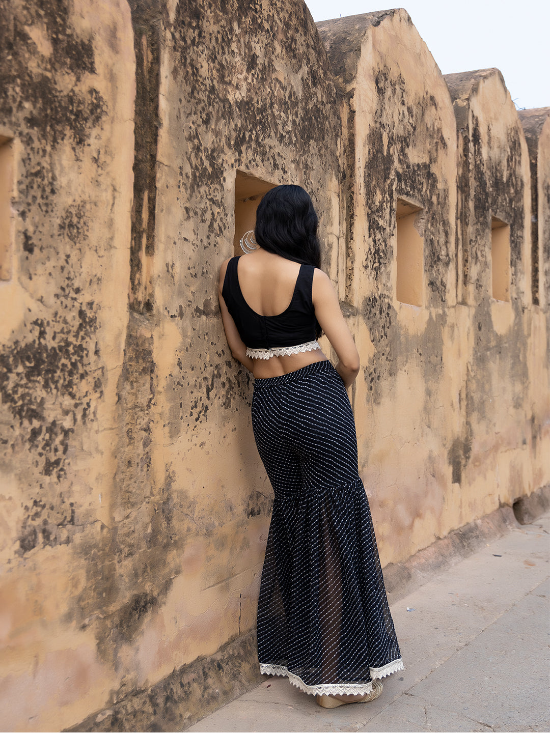 Nihira Black Leheriya Sharara Set - By Ragavi - qivii