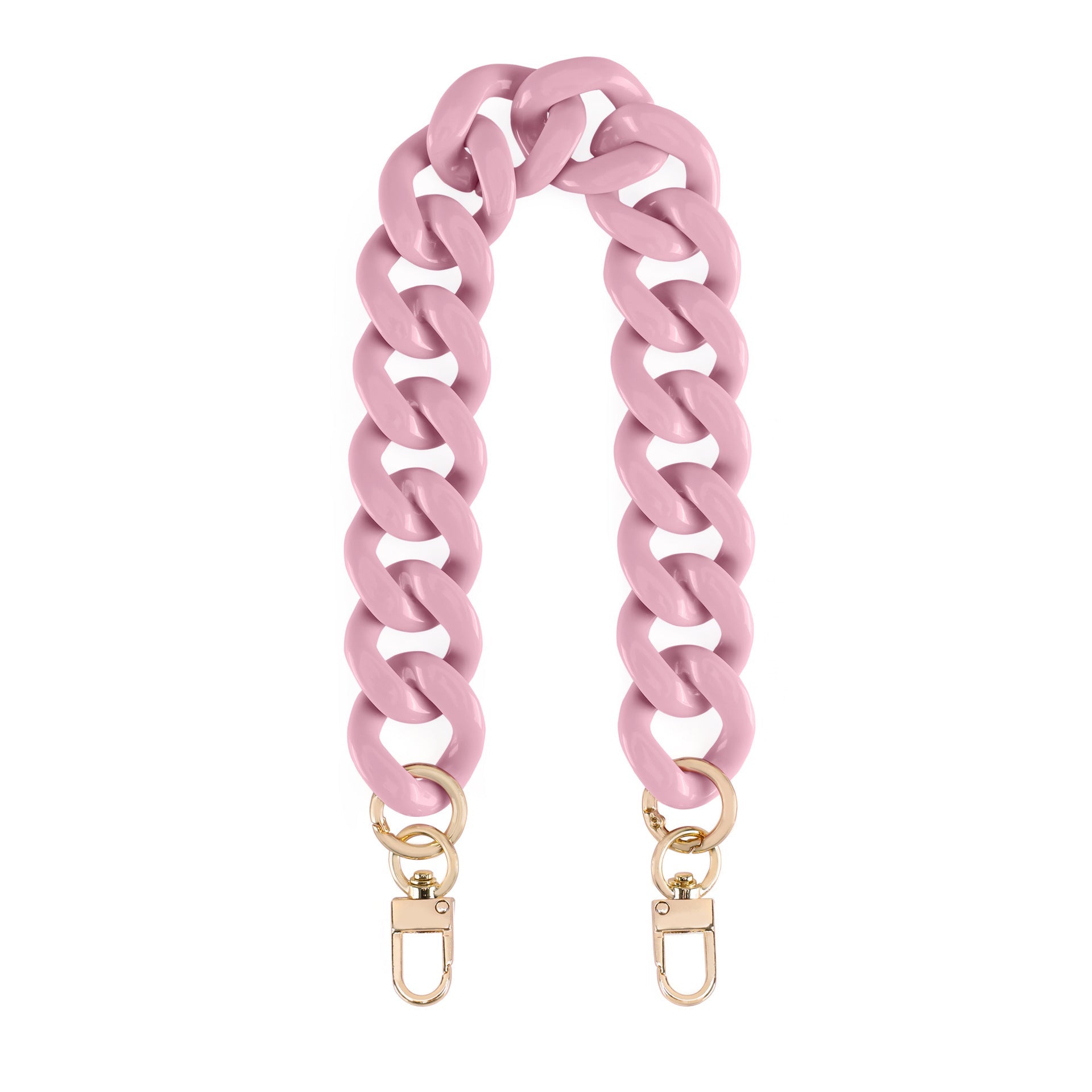 Acrylic Flat Purse Chain Strap | 17.7" Lightweight Handbag Replacement Strap with Metal Buckles
