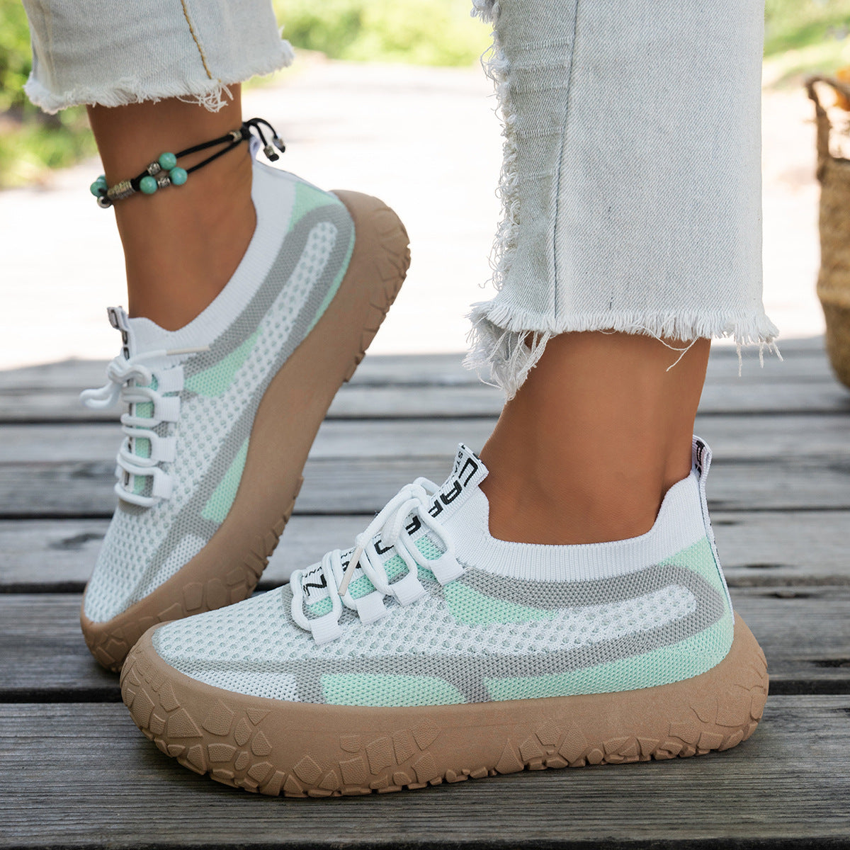 Women's Lorien Knit Comfort Sneakers - Colorblock Everyday Walking Shoes (US 5-10.5)