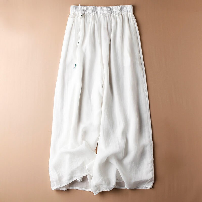 Elena Cotton-Linen Pants - By Qivii