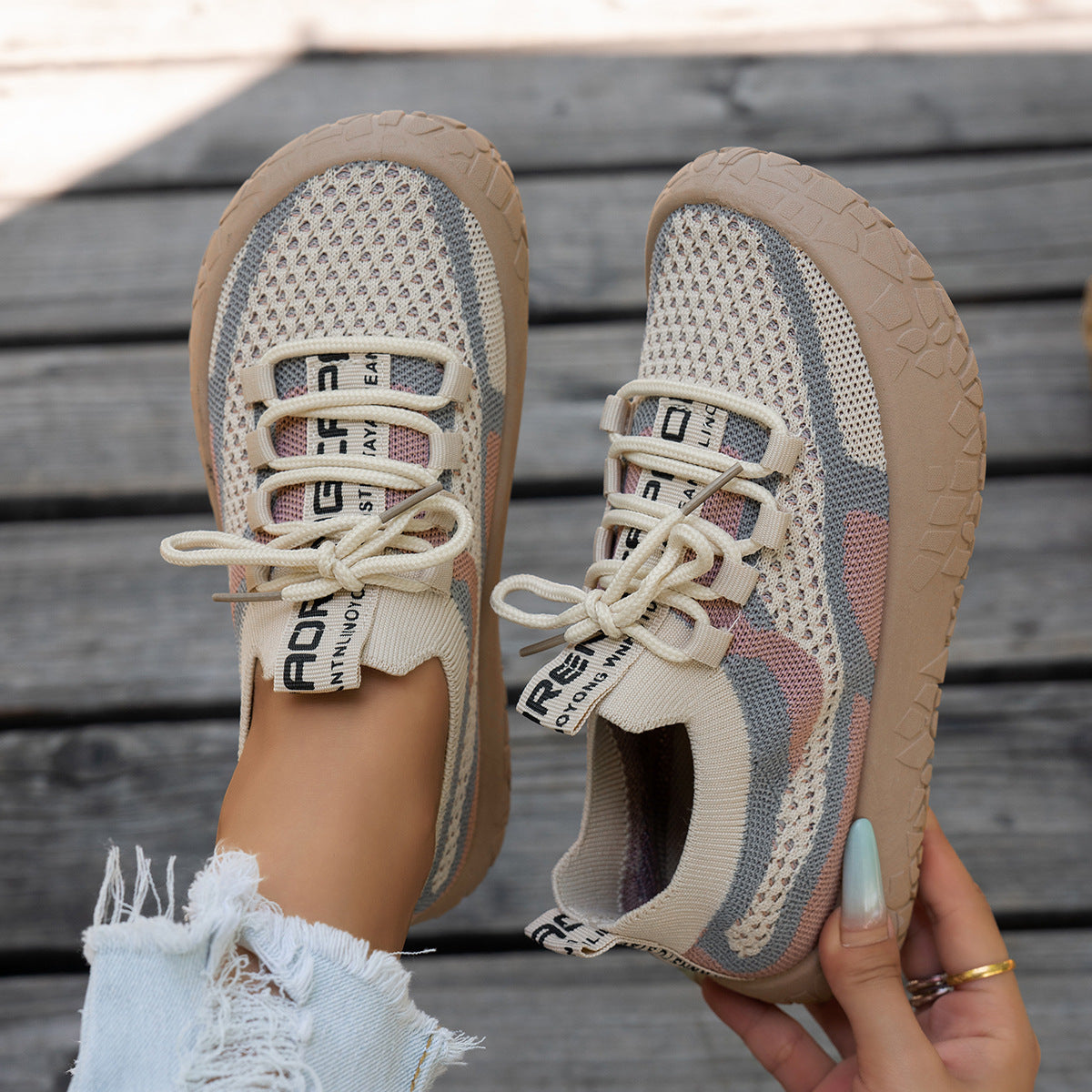 Women's Lorien Knit Comfort Sneakers - Colorblock Everyday Walking Shoes (US 5-10.5)