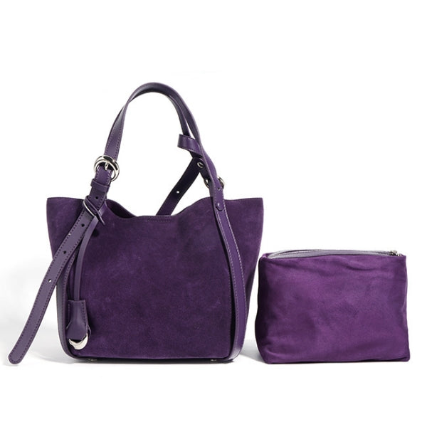 Ounamei Suede Bucket Bag Set | 2-in-1 Handbag & Crossbody Tote with Soft Suede-Finish Leather, Spacious & Stylish Everyday Bag