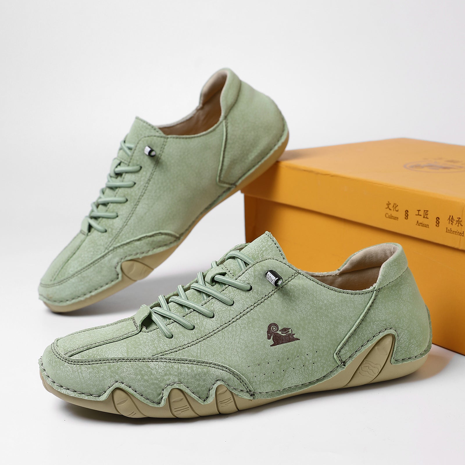 Men’s Octopus Low-Top Lace-Up Hand-Sewn Casual Boots