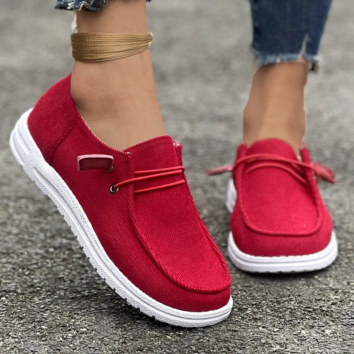 Large size casual shoes spring and autumn new flat-soled low-top loafers for women