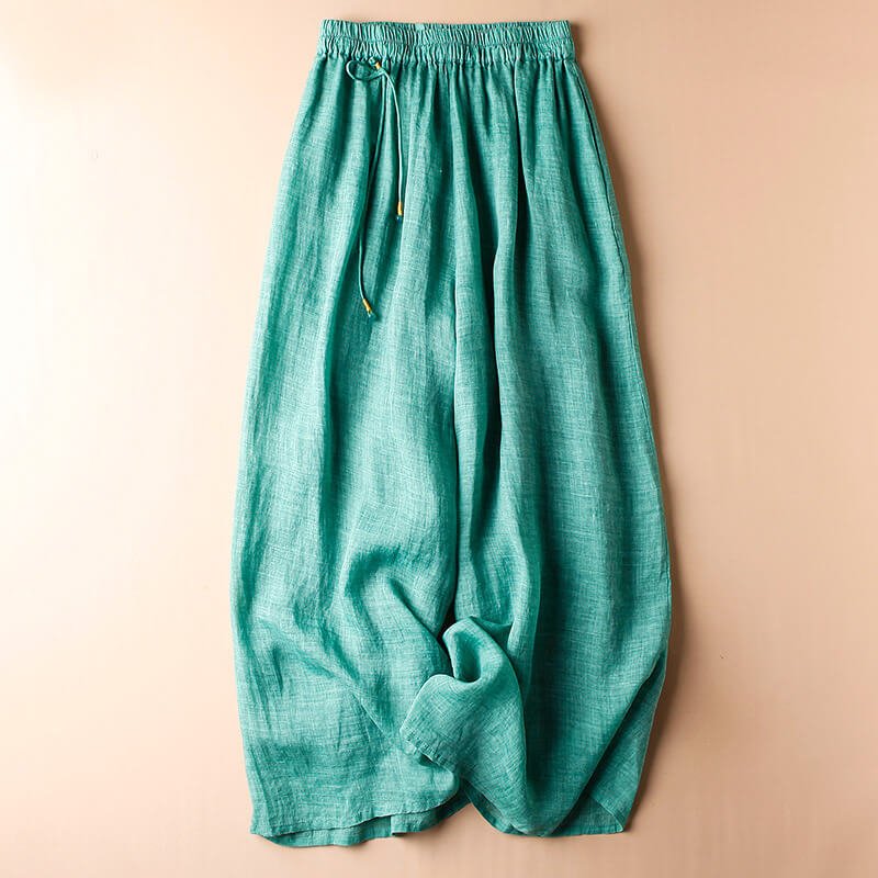 Elena Cotton-Linen Pants - By Qivii