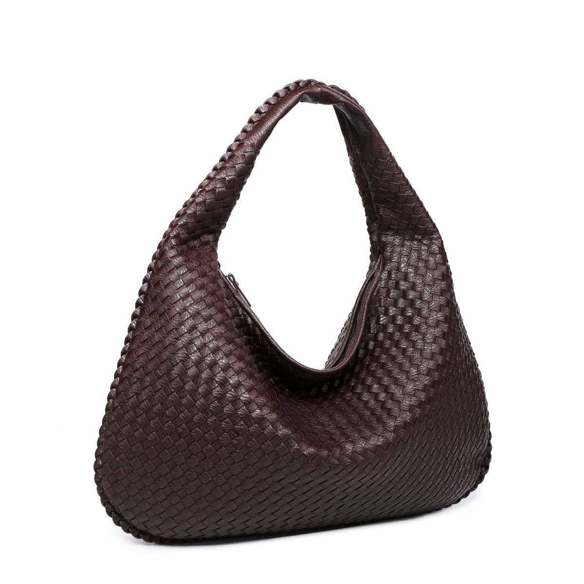 Ounamei Vintage Woven Vegan Leather Hobo Bag Large Shoulder Handbag for Women