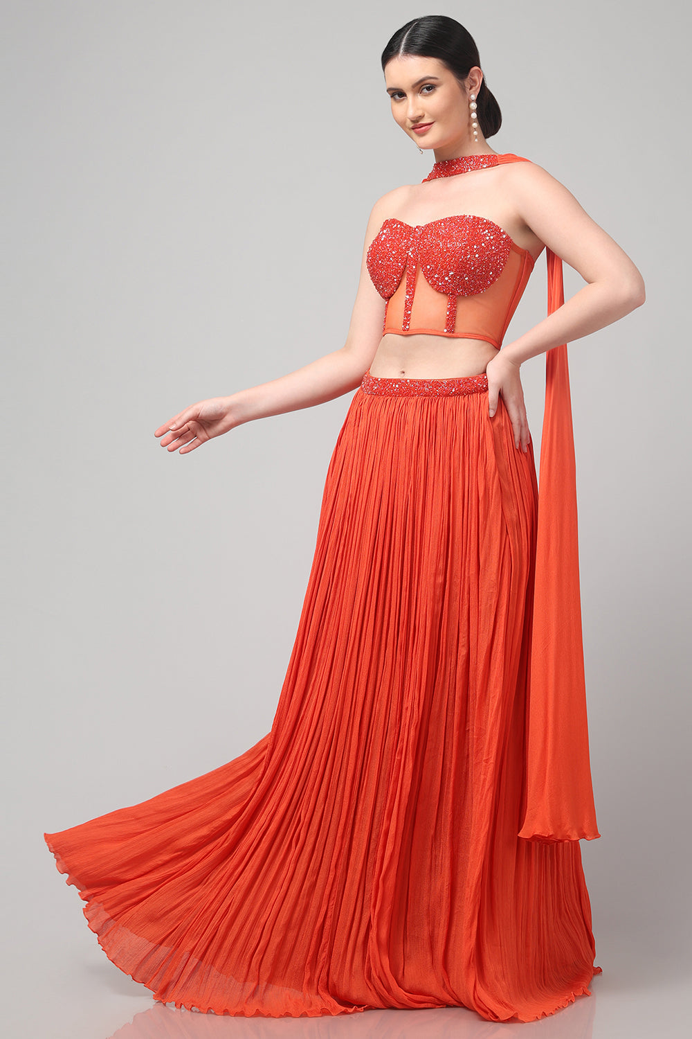 Orange Strapless Corset