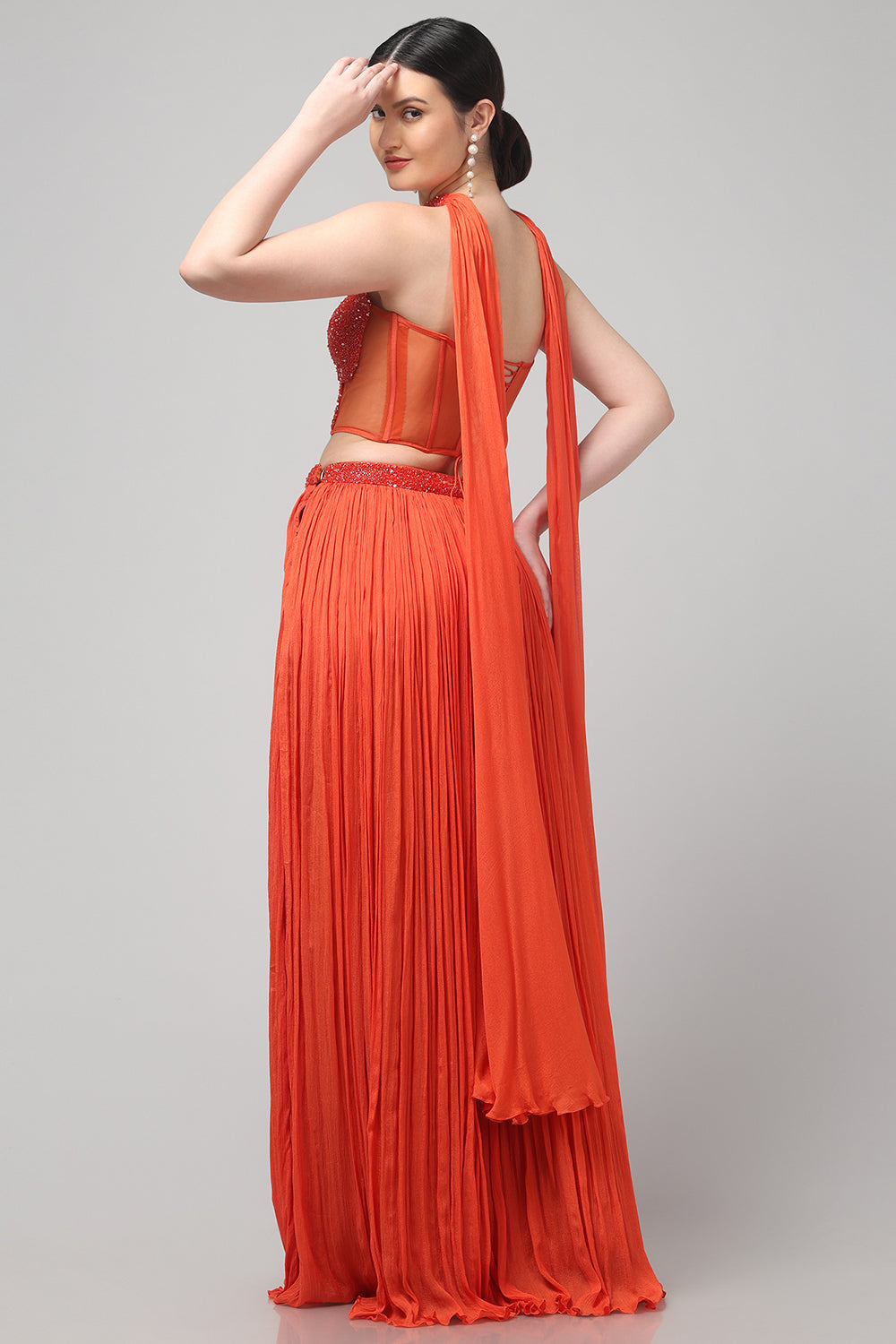 Orange Strapless Corset