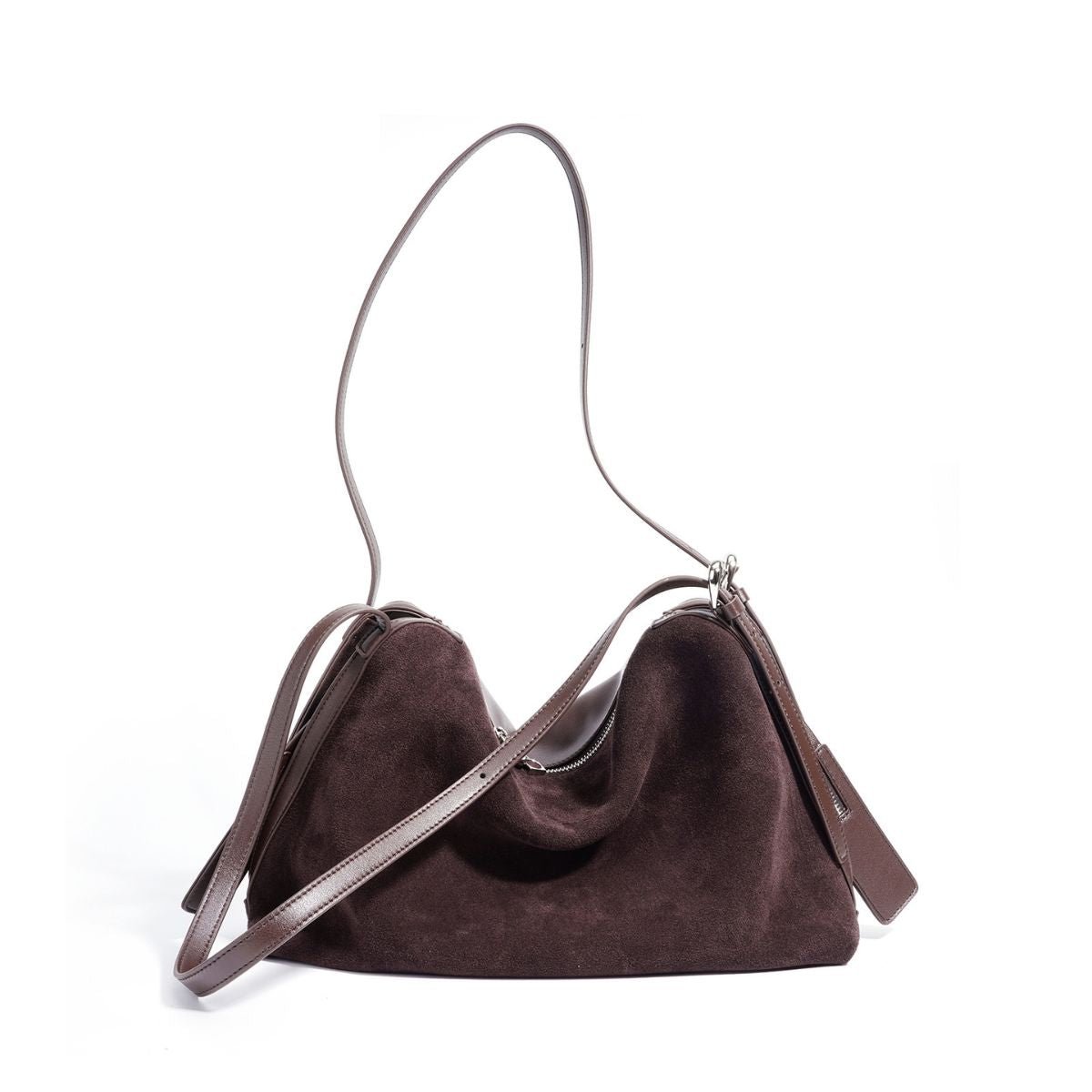 Ounamei Retro Genuine Cowhide Suede Shoulder Bag | Timeless Everyday Tote for Women