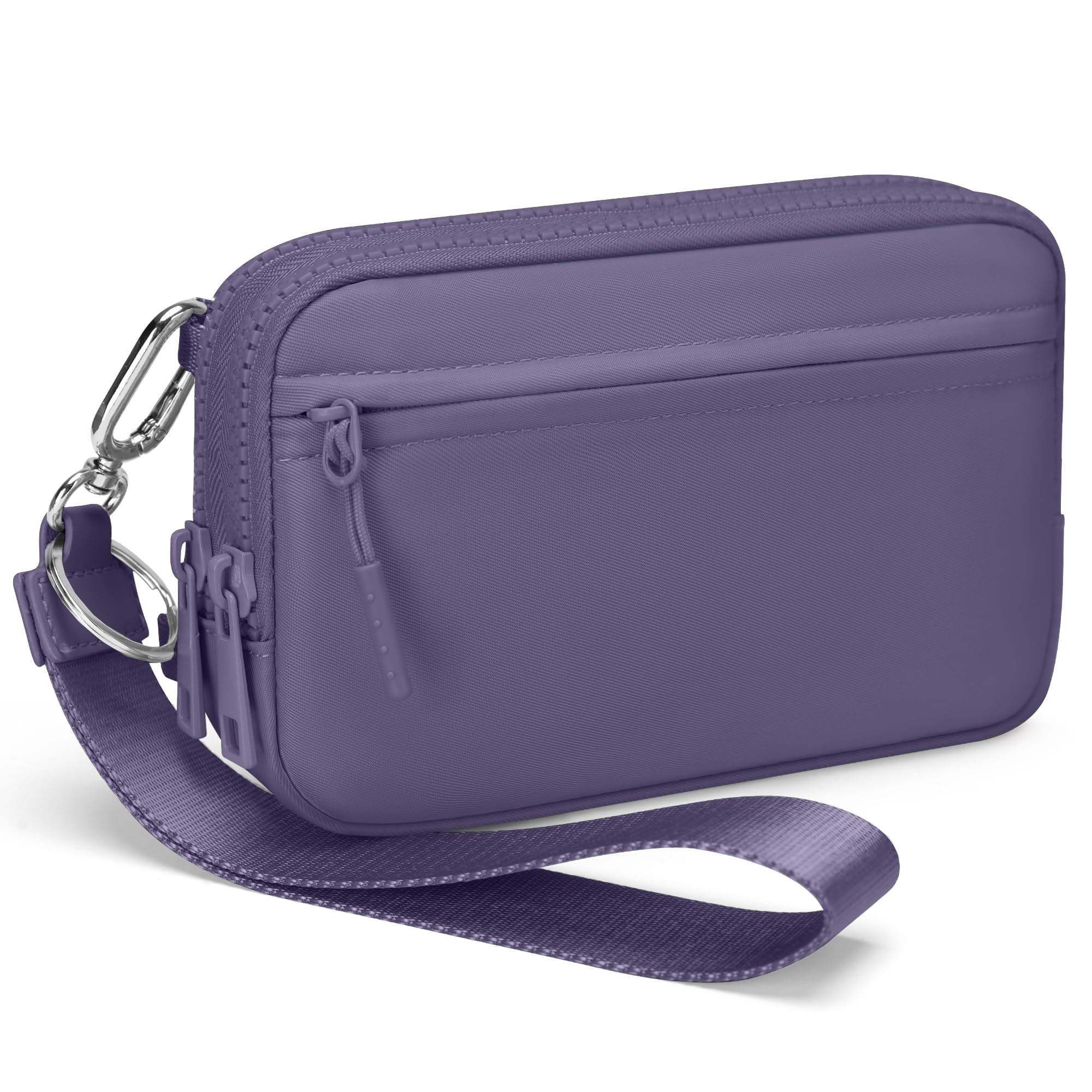 Ounamei Quilted Nylon Wristlet Crossbody Wallet for Women 4-Zipper Small Bag with RFID Protection & Adjustable Strap