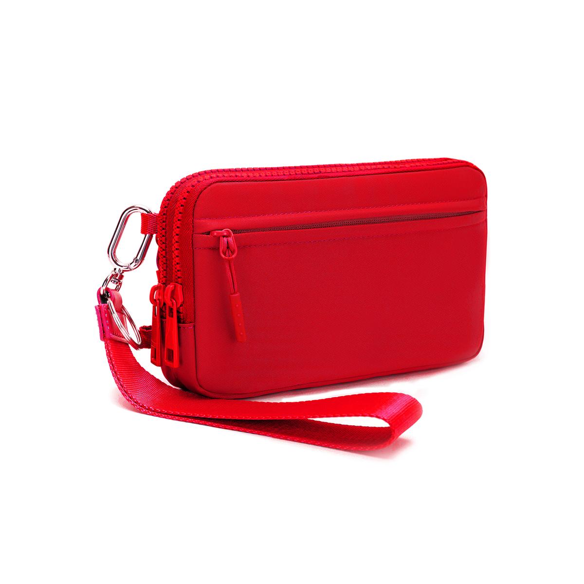 Ounamei Quilted Nylon Wristlet Crossbody Wallet for Women 4-Zipper Small Bag with RFID Protection & Adjustable Strap
