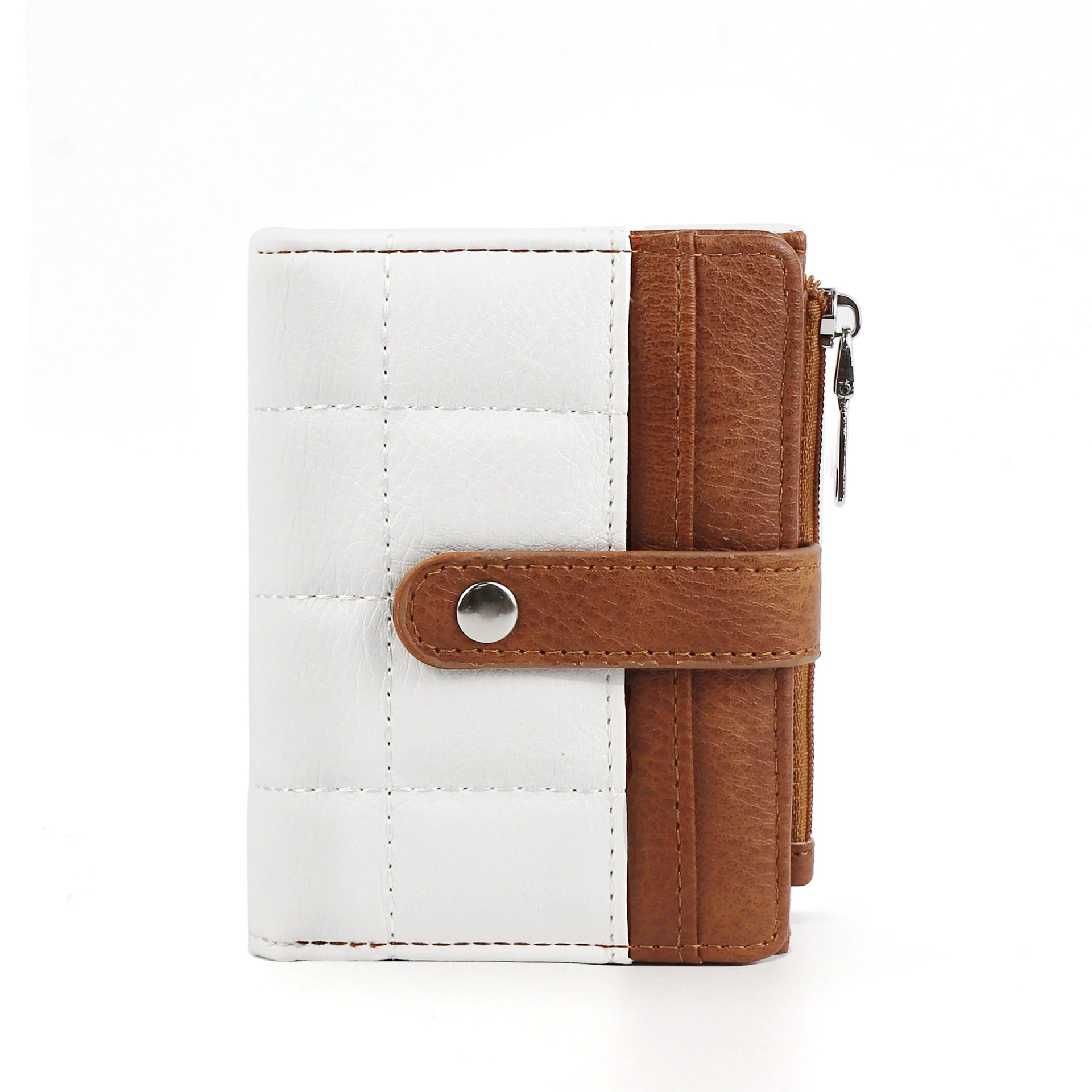Ounamei RFID Blocking PU Leather Bifold Wallet | Compact Checkered Wallet with 8 Card Slots, ID Window & Coin Pocket