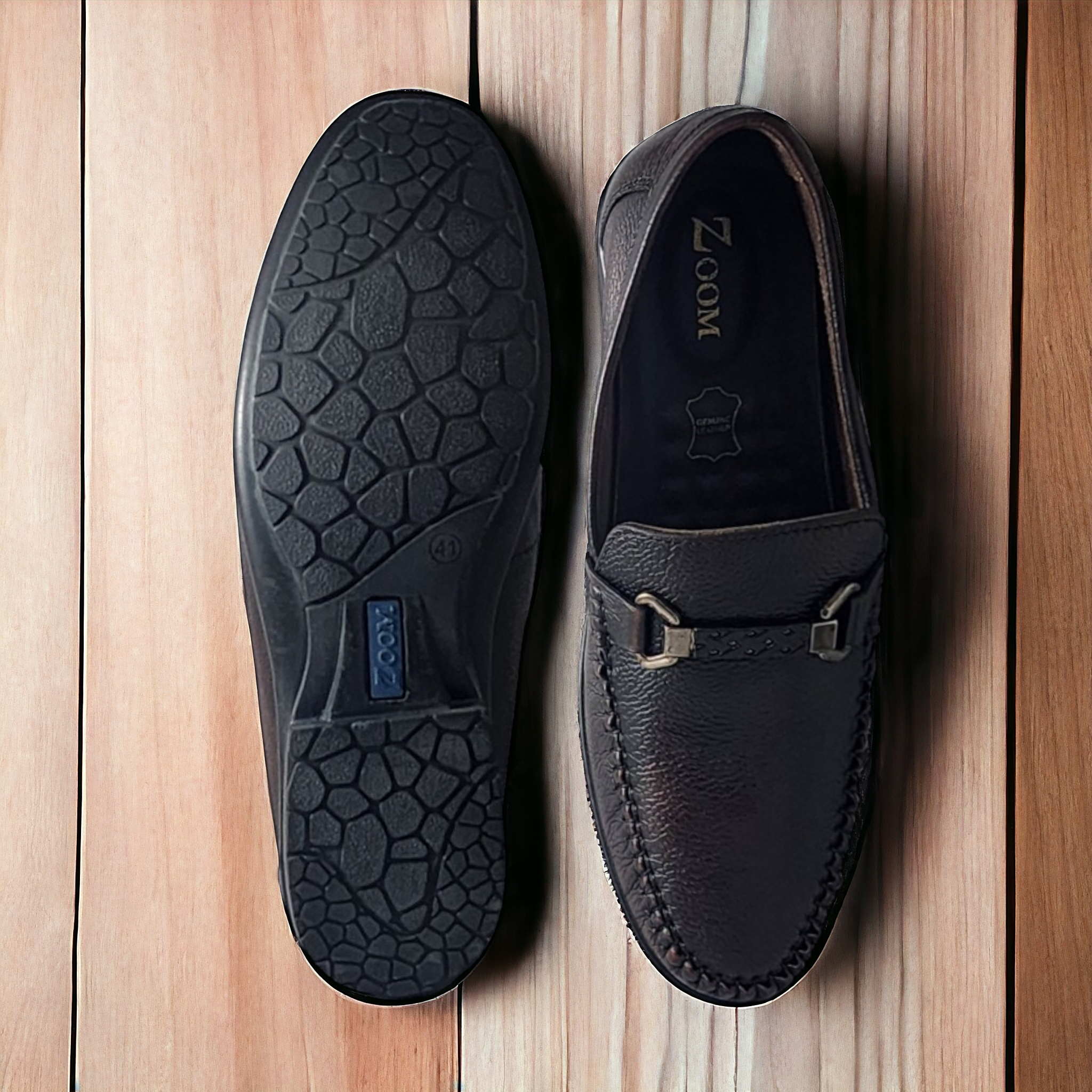 ZOOM 6622 BROWN Men's Loafers/Leather Shoes - qivii