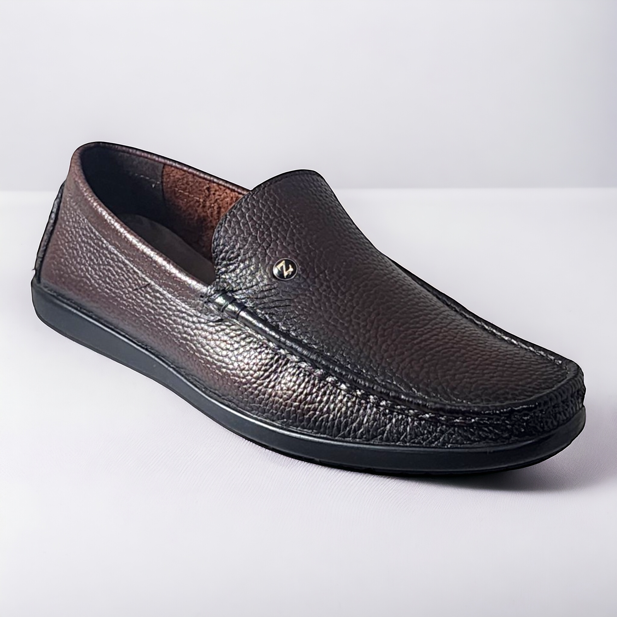 ZOOM D1315 BROWN Men's Loafers/Leather Shoes - qivii