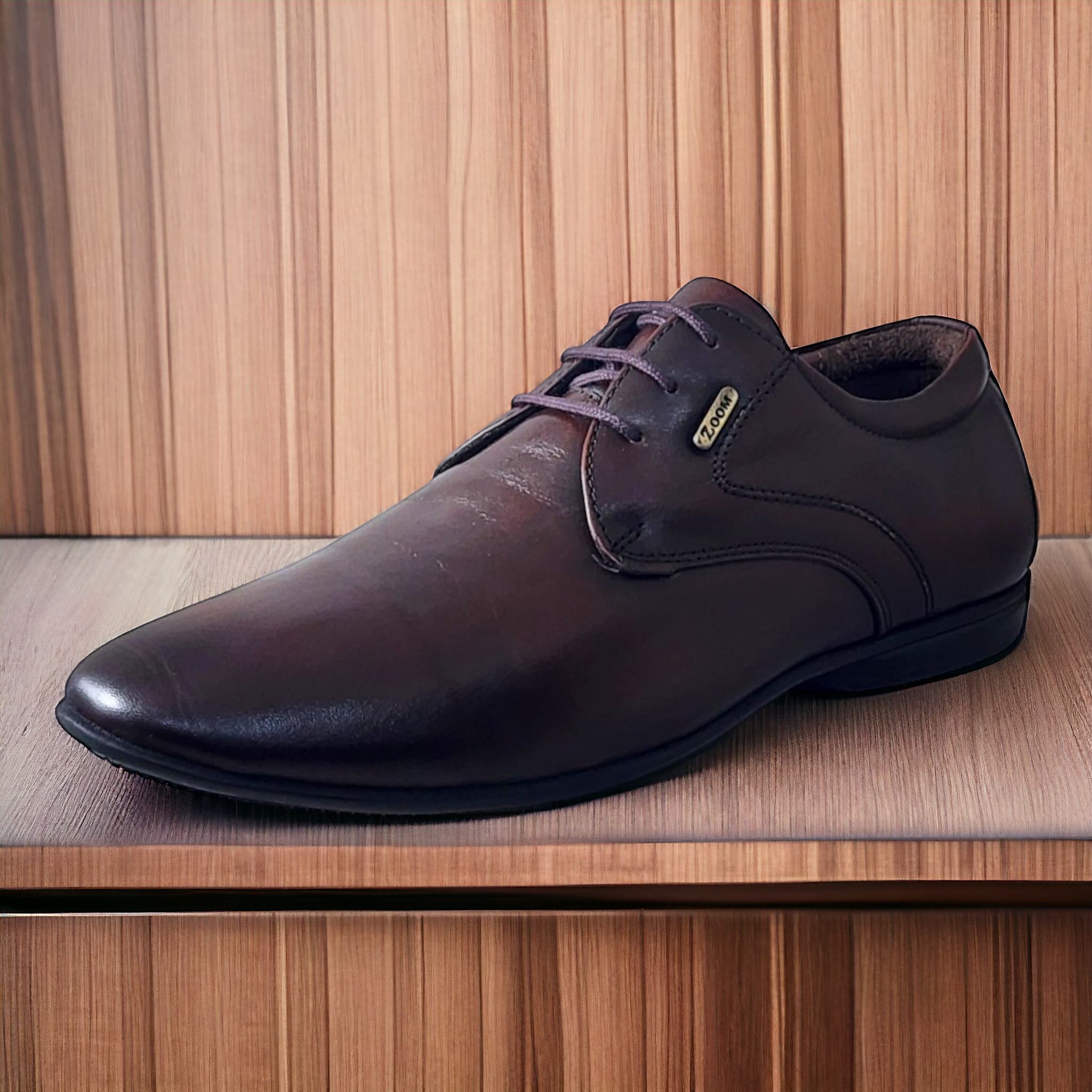 ZOOM S1481 BROWN Men's Casual Lace Up Leather Shoes - qivii