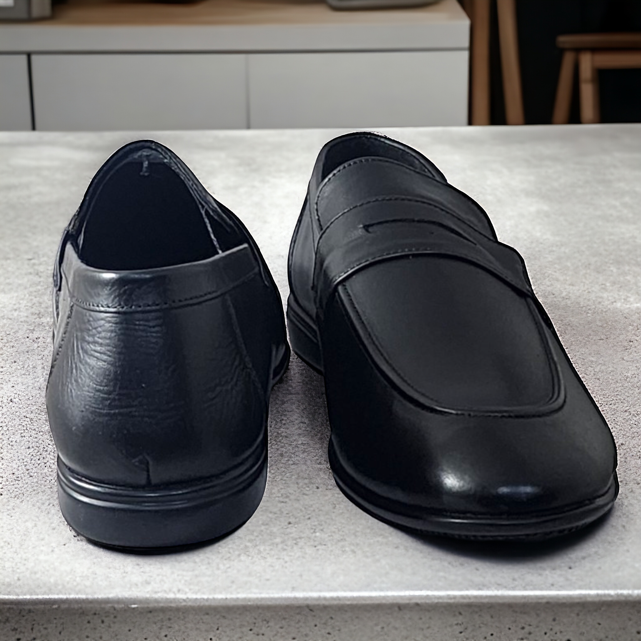 ZOOM S1441 BLACK Men's Loafers/Leather Shoes - qivii