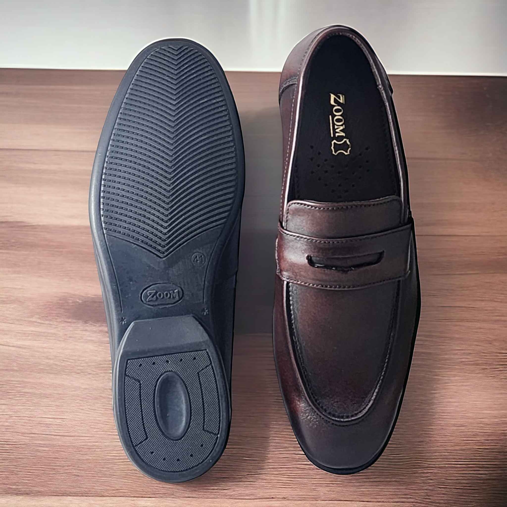 ZOOM S1441 BROWN Men's Loafers/Leather Shoes - qivii