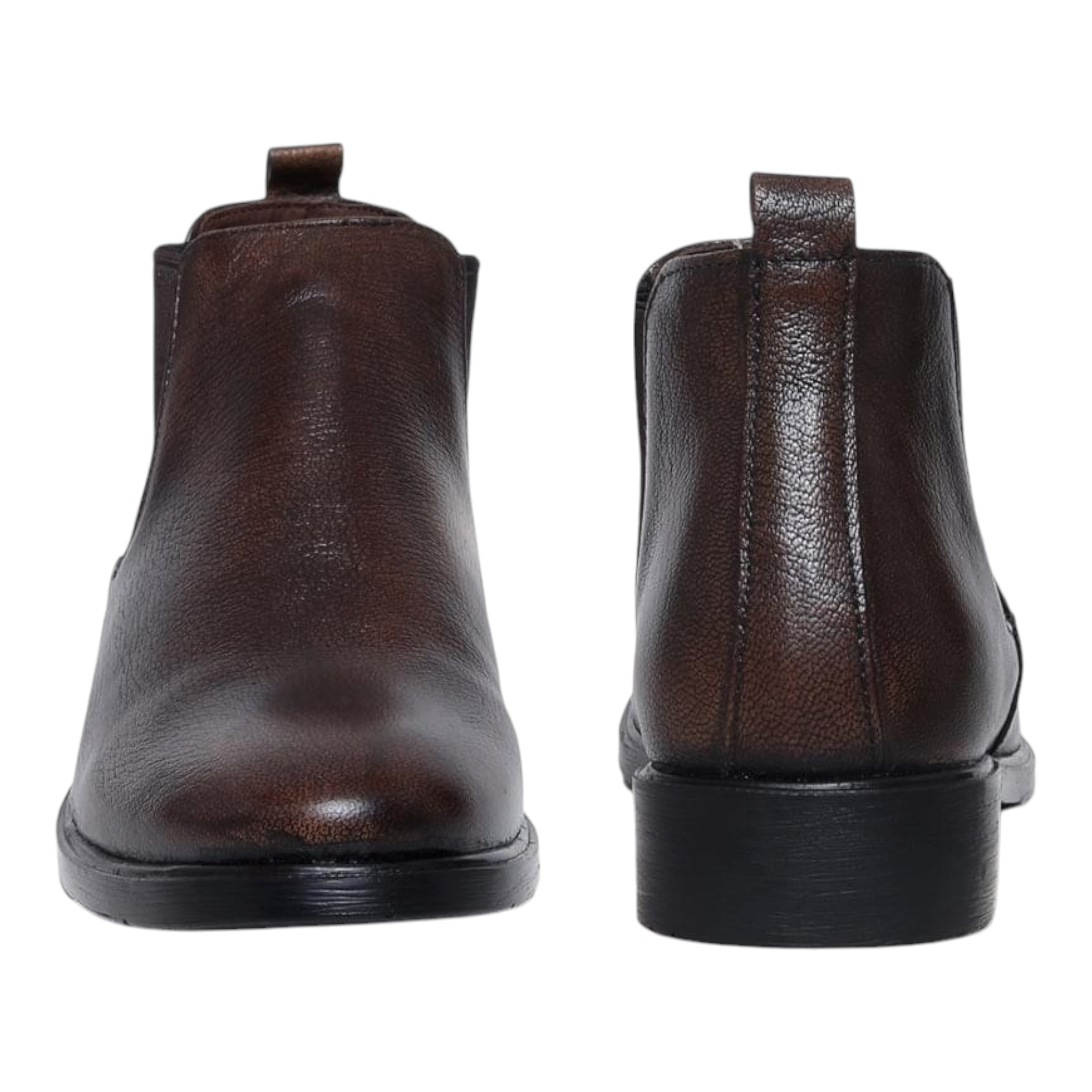 ZOOM BG13 BROWN Men's Chelsea Boots Leather Shoes - qivii