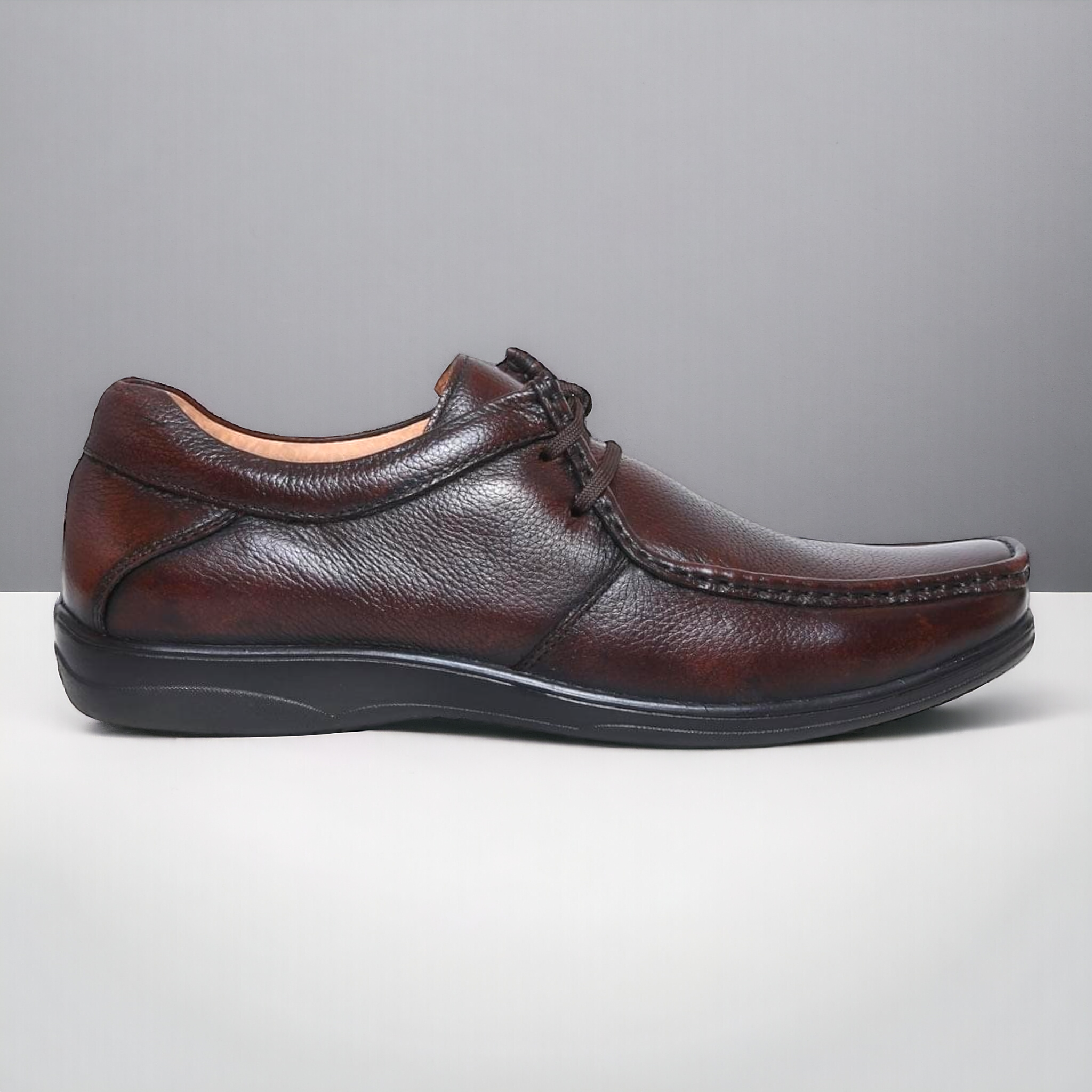 ZOOM D2570 BROWN Men's Casual Lace Up Leather Shoes - qivii
