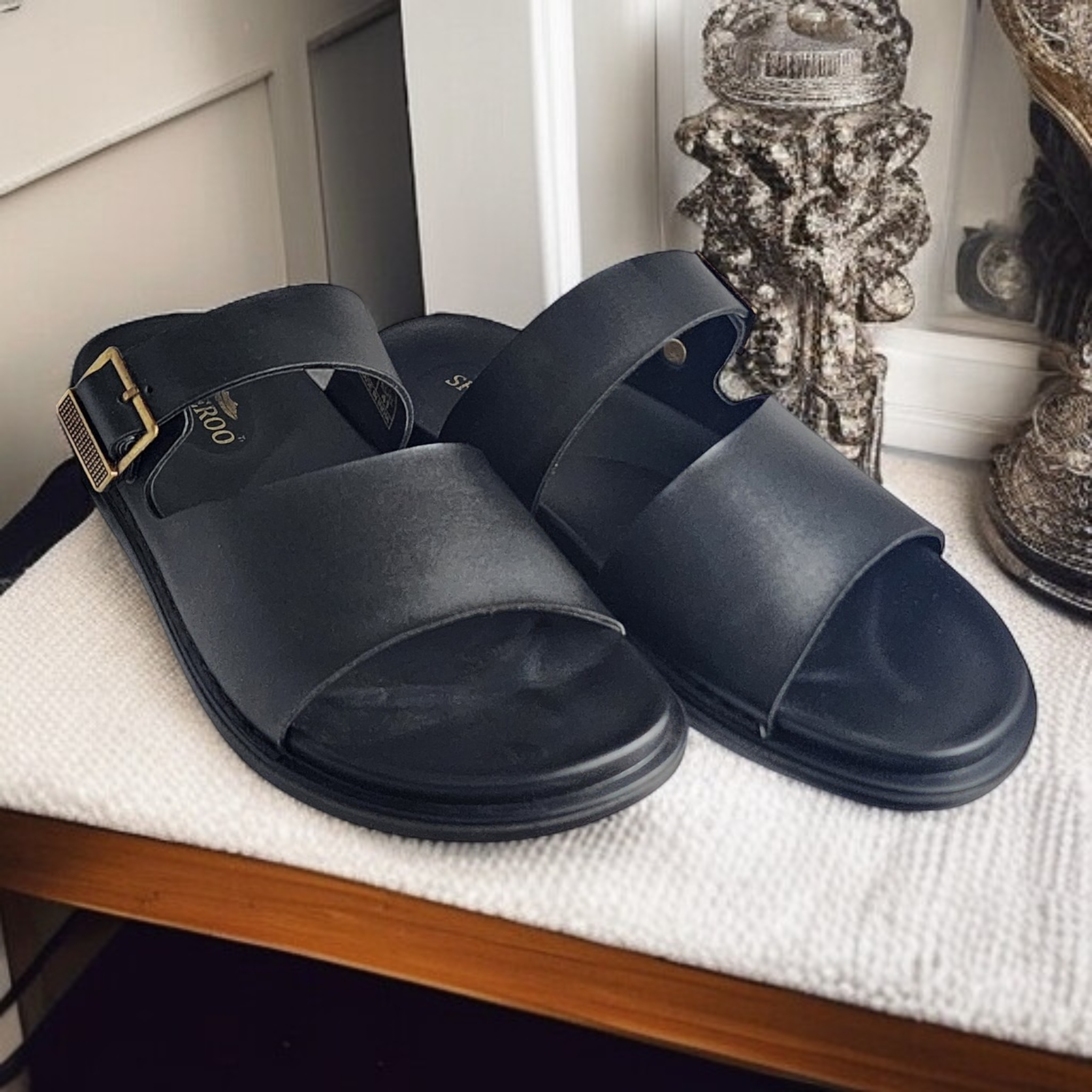 SKEROO 6401 BLACK Men's Leather Chapple - qivii