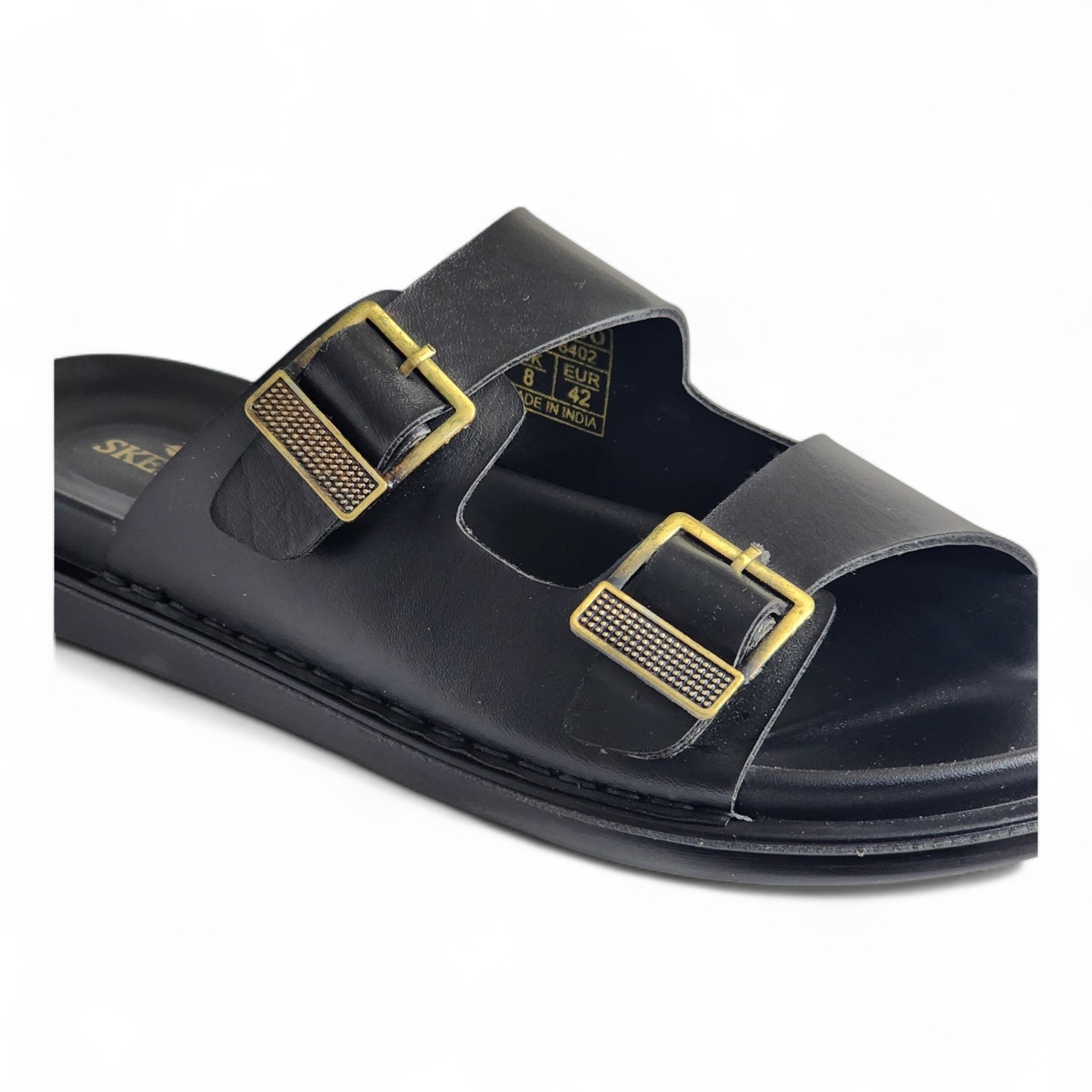 SKEROO 6402 BLACK Men's Leather Chapple - qivii