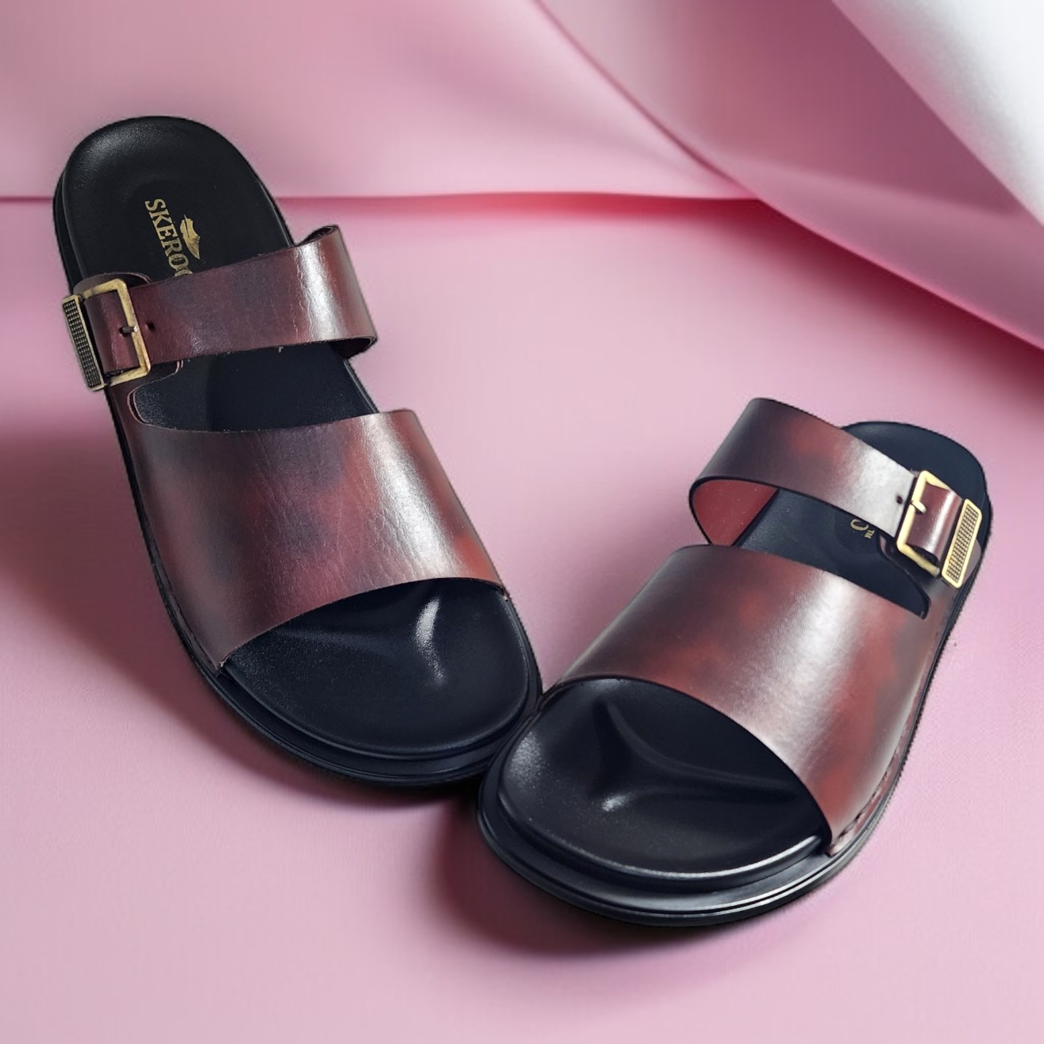 SKEROO 6401 BROWN Men's Leather Chapple - qivii