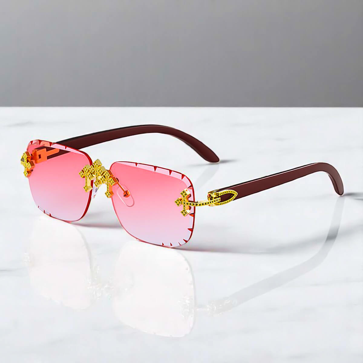 Imperium Rimless Retro Shades - By Qivii