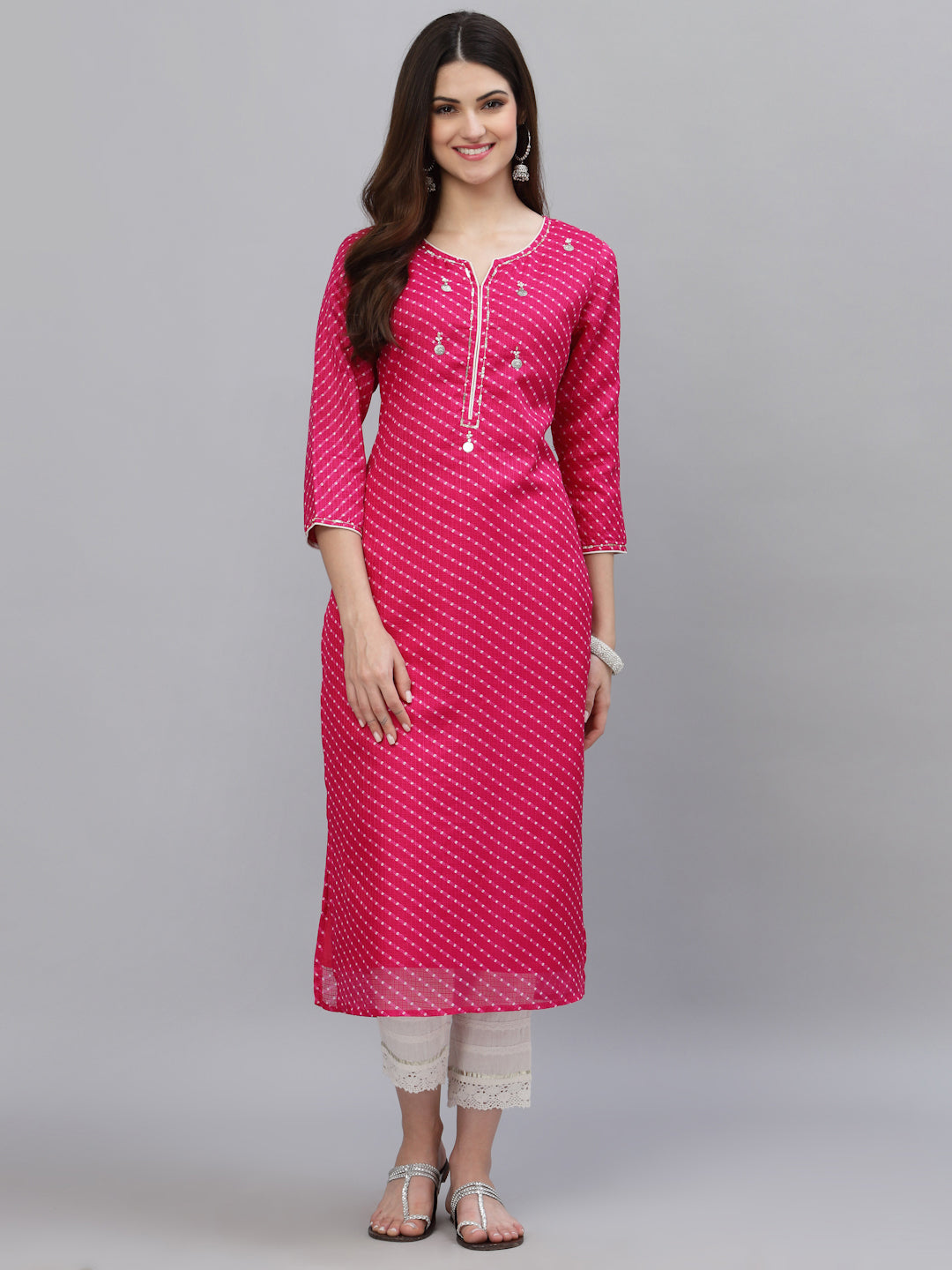Pri Pink Leheriya Kurta - By Ragavi - qivii