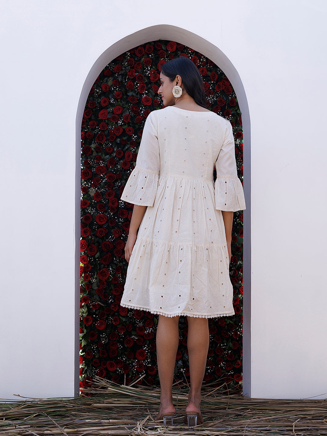 Pristine Schiffli Dress - By Ragavi - qivii