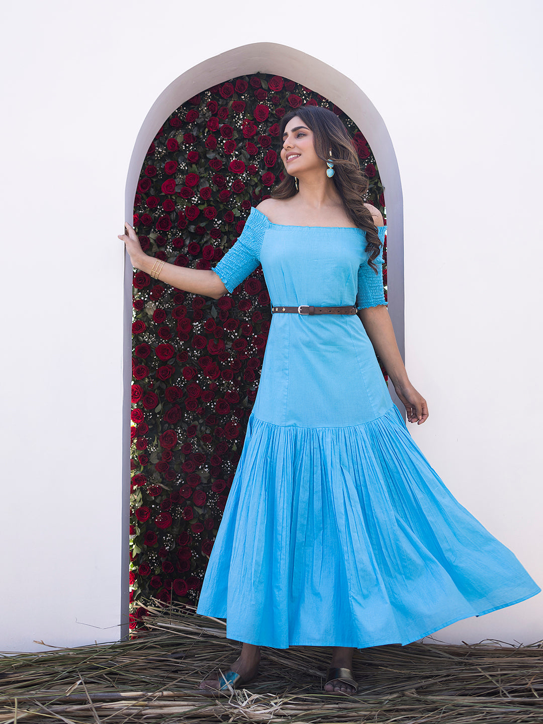 River Blue Midi Dress - By Ragavi - qivii