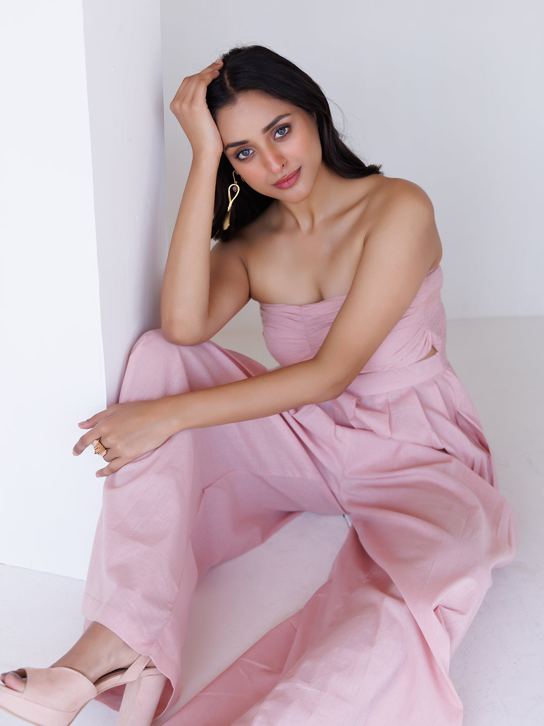 Rose Tan Jumpsuit - By Ragavi - qivii